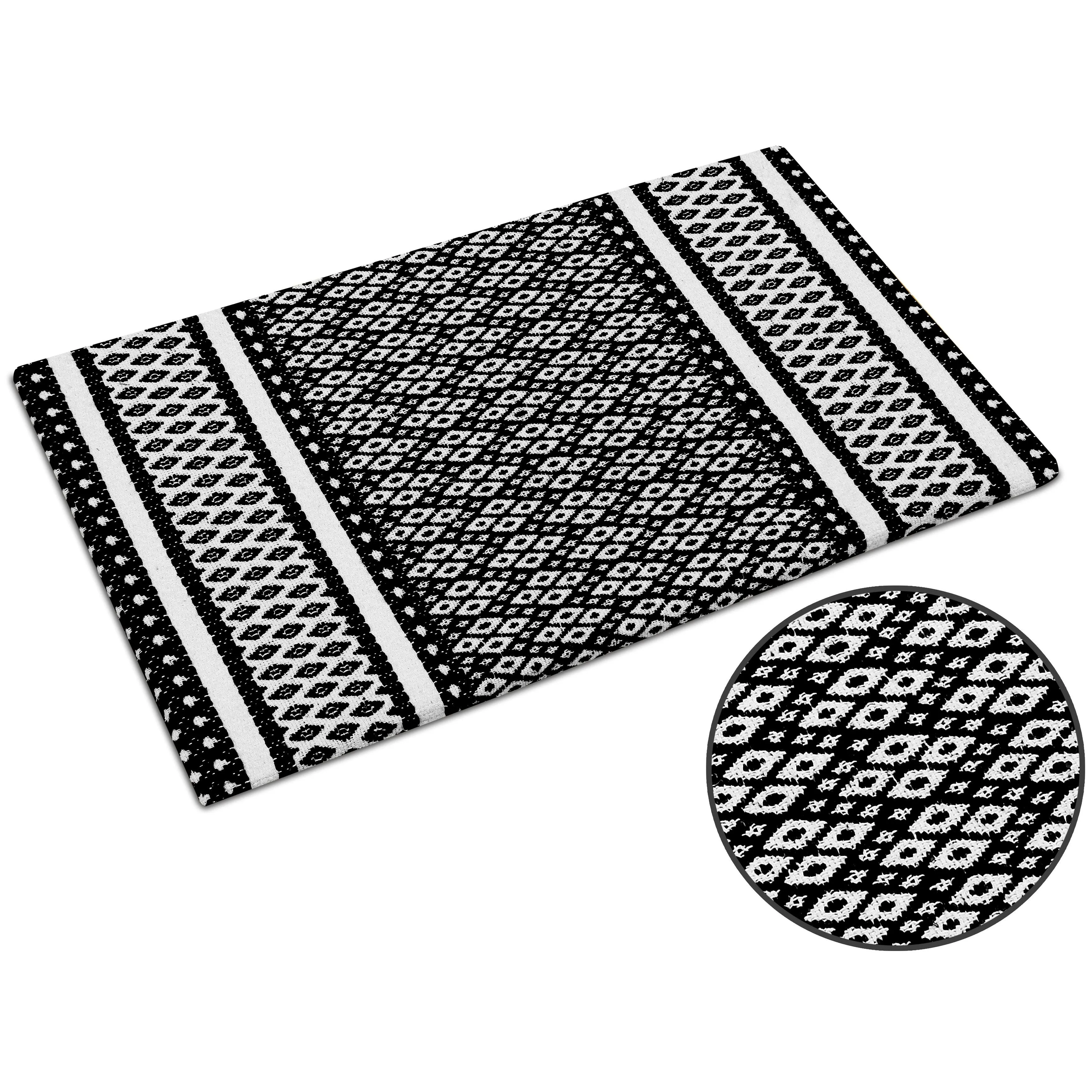 Cotton Kitchen Mat Cushioned Anti-Fatigue Rug. Non-Slip Mats Comfort Foam Rug for Kitchen. Office. Sink. Laundry - 18''x30''