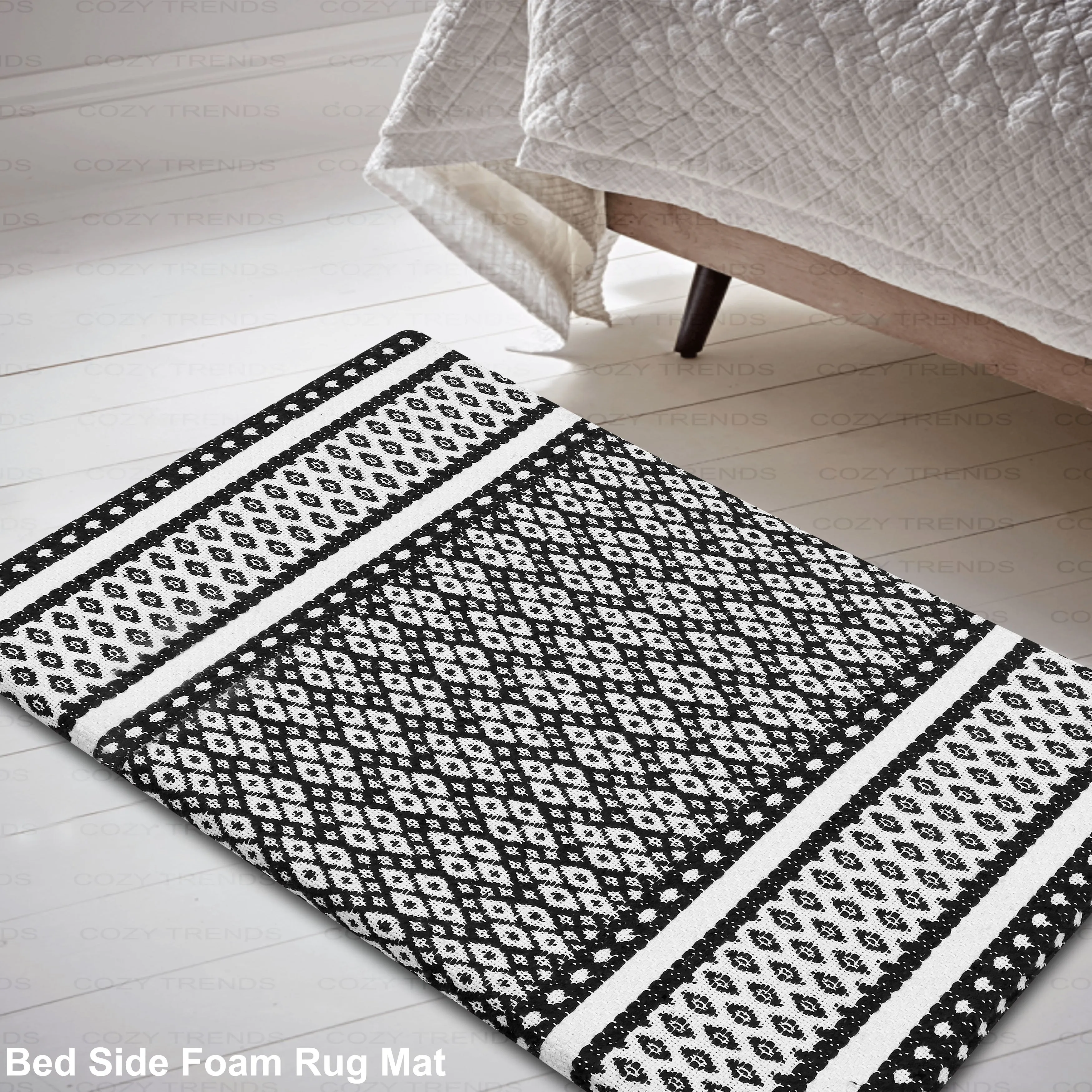 Cotton Kitchen Mat Cushioned Anti-Fatigue Rug. Non-Slip Mats Comfort Foam Rug for Kitchen. Office. Sink. Laundry - 18''x30''