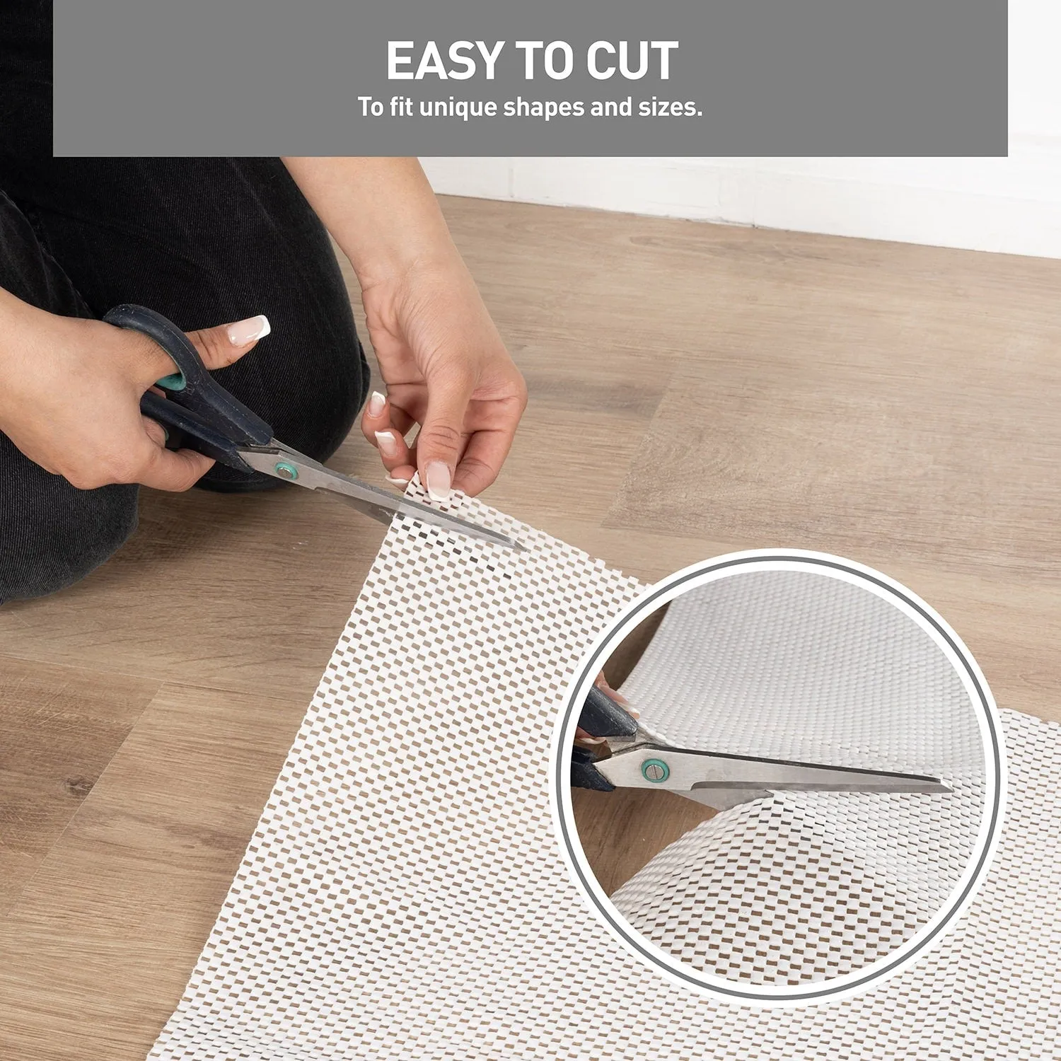 Cushioned Non Slip Rug Pad for Hard Surfaces - Beige