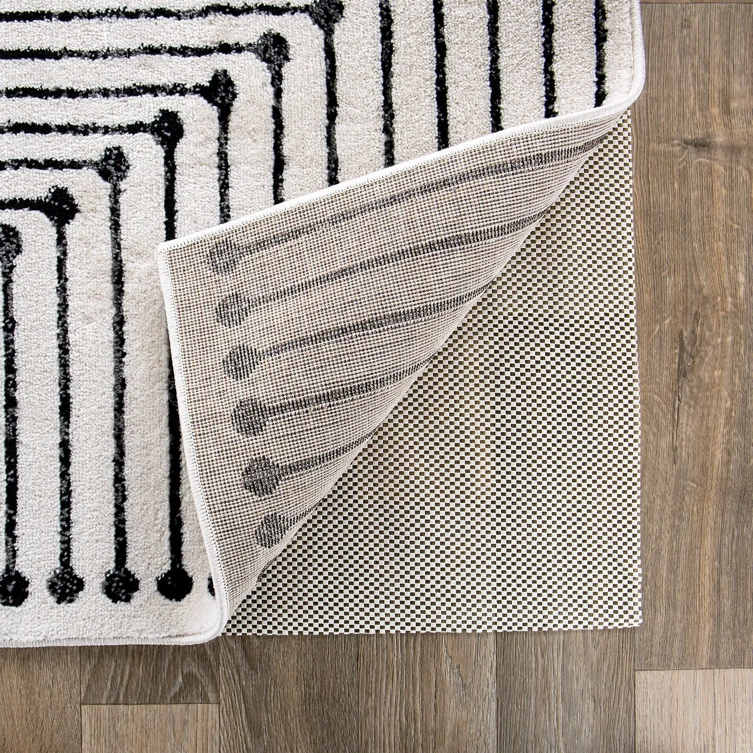 Cushioned Non Slip Rug Pad for Hard Surfaces - Beige
