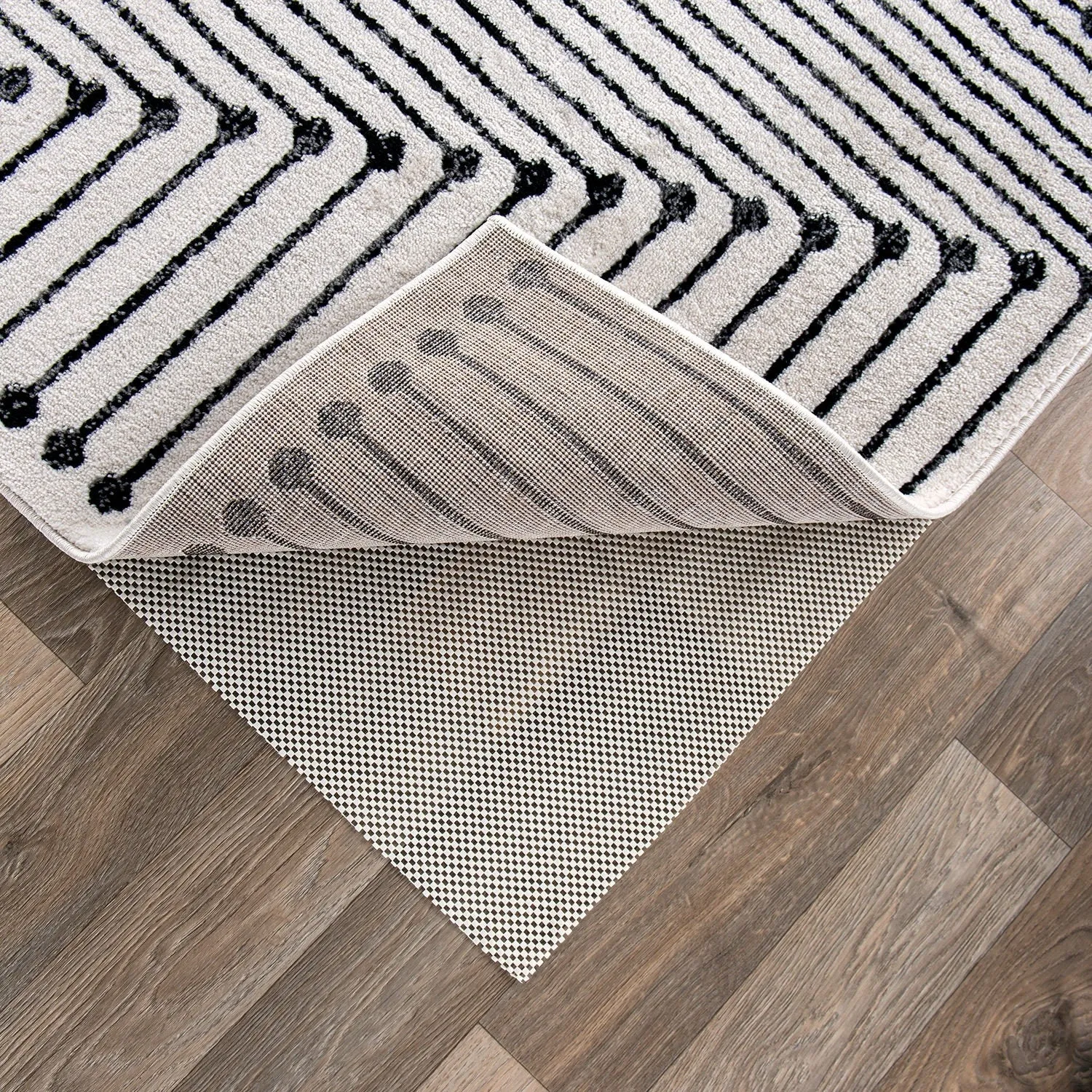 Cushioned Non Slip Rug Pad for Hard Surfaces - Beige