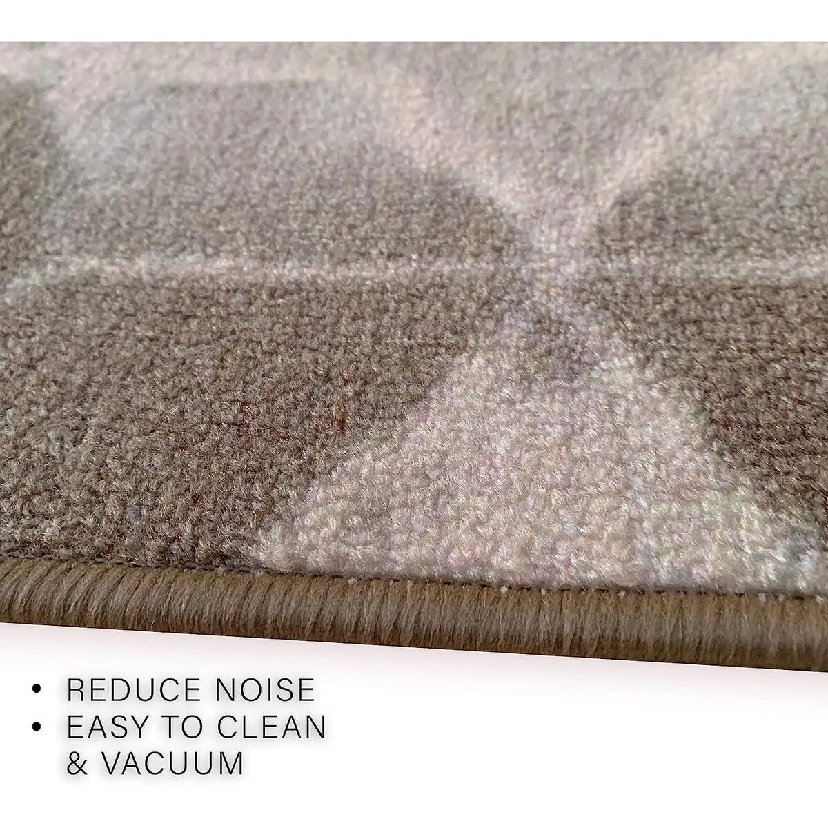 Custom Size Cubes Abstract Design Blue.Beige Color Non-Slip Rubber Backing-26 Inch WidexYour Choice of Length Runner Rug