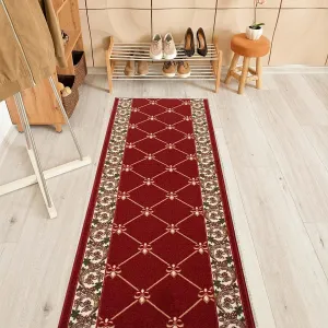 Custom Size Fleur De Lis 31 Inch Wide Non-Slip Stair Runner Rug