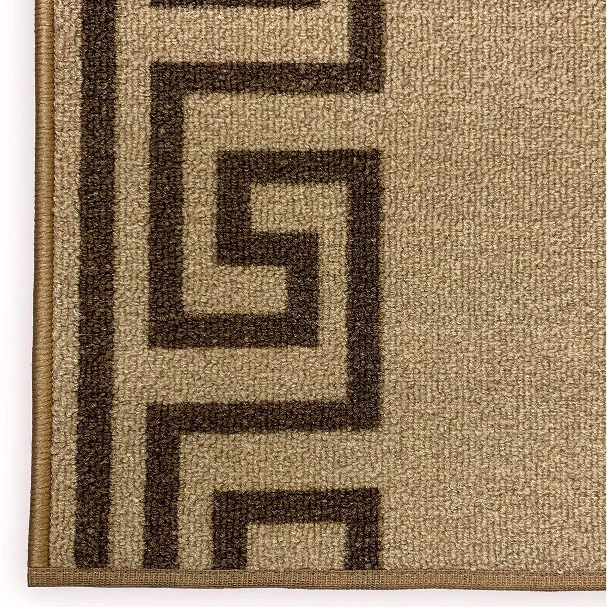 Custom Size Greek Design 26 Inch Wide Non-Slip Stair Runner Rug