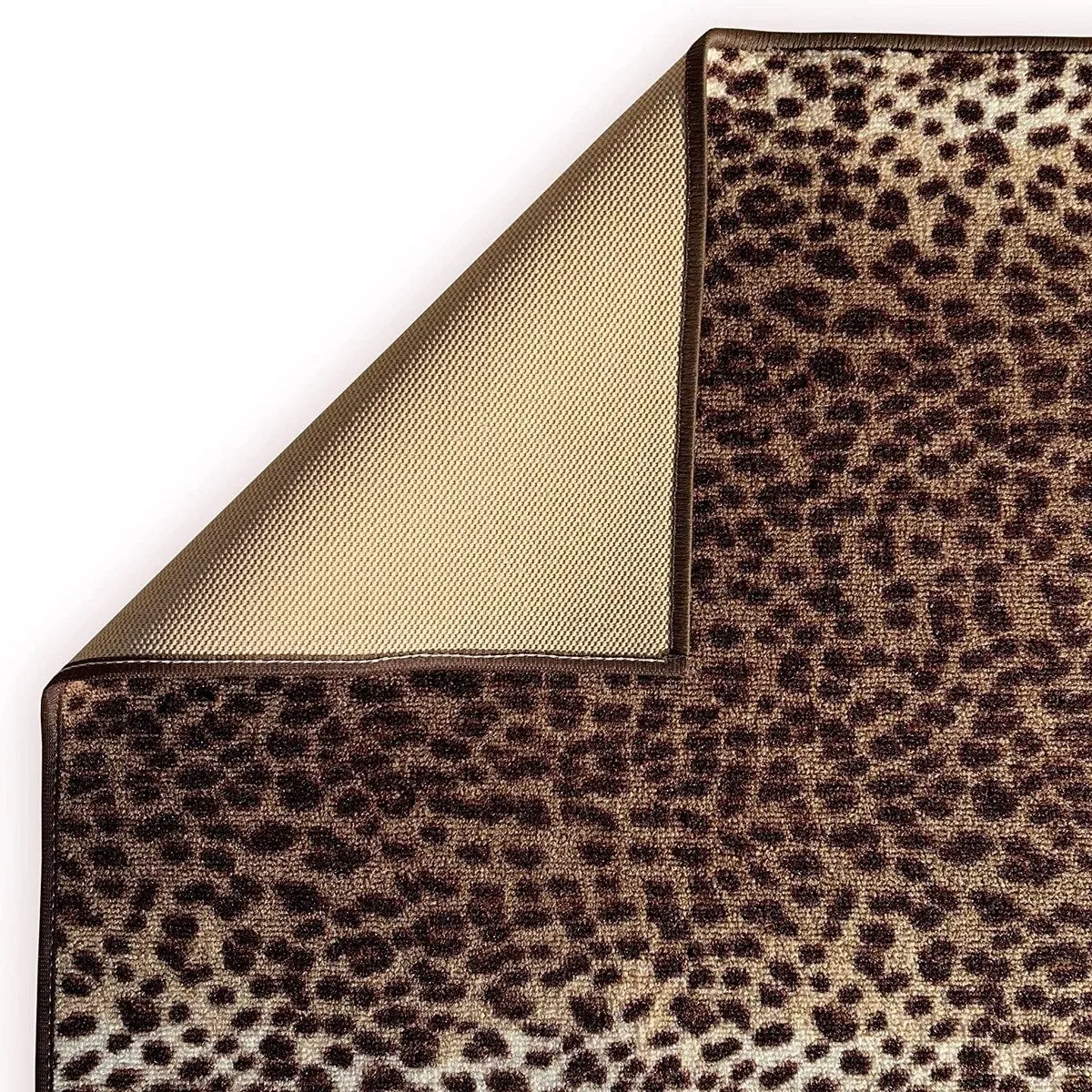 Custom Size Leopard Design Non-Slip 26 Inches Wide Hallway Runner Rug