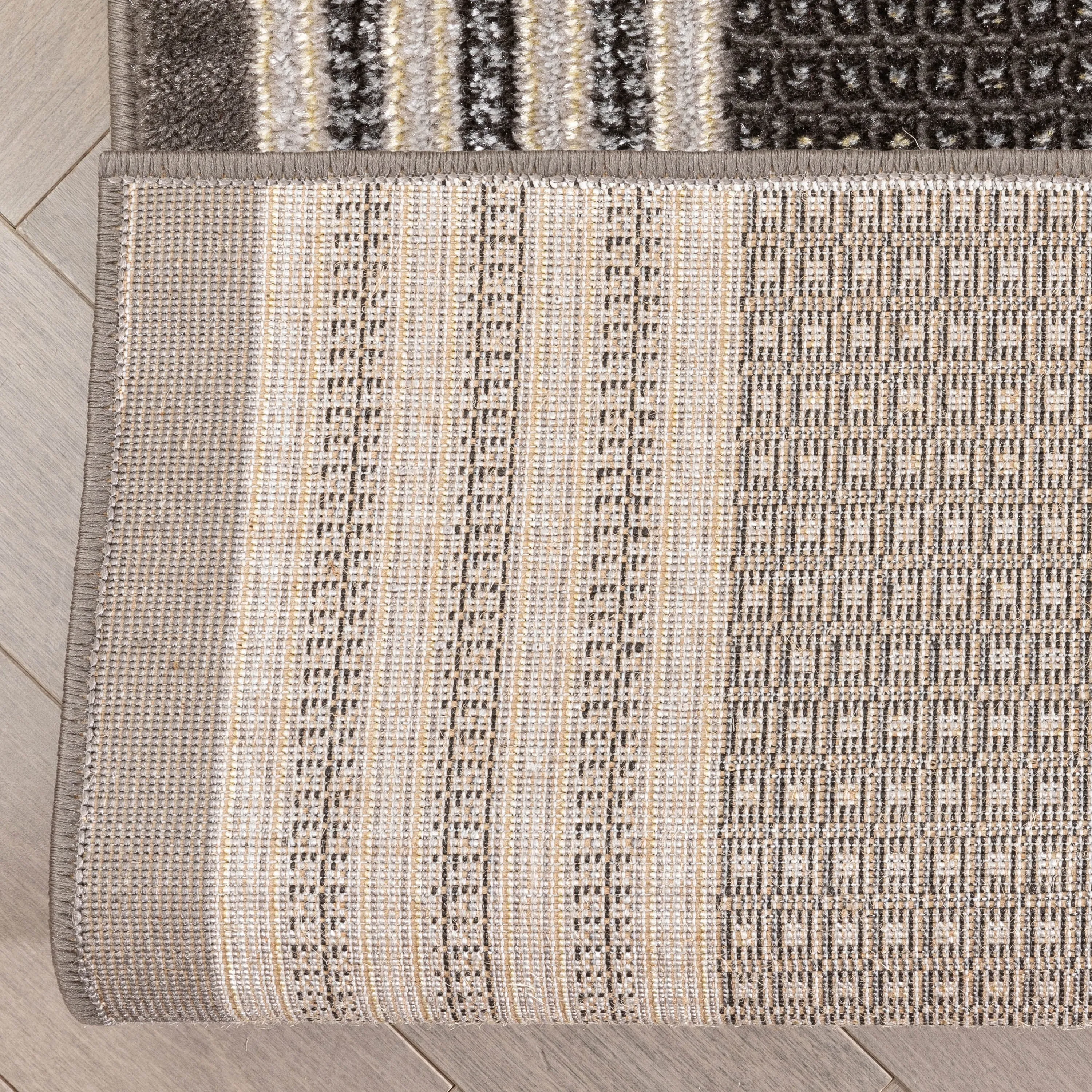 Custom Size Runner Fairmont Waylon Glam Solid & Striped Stair Rug