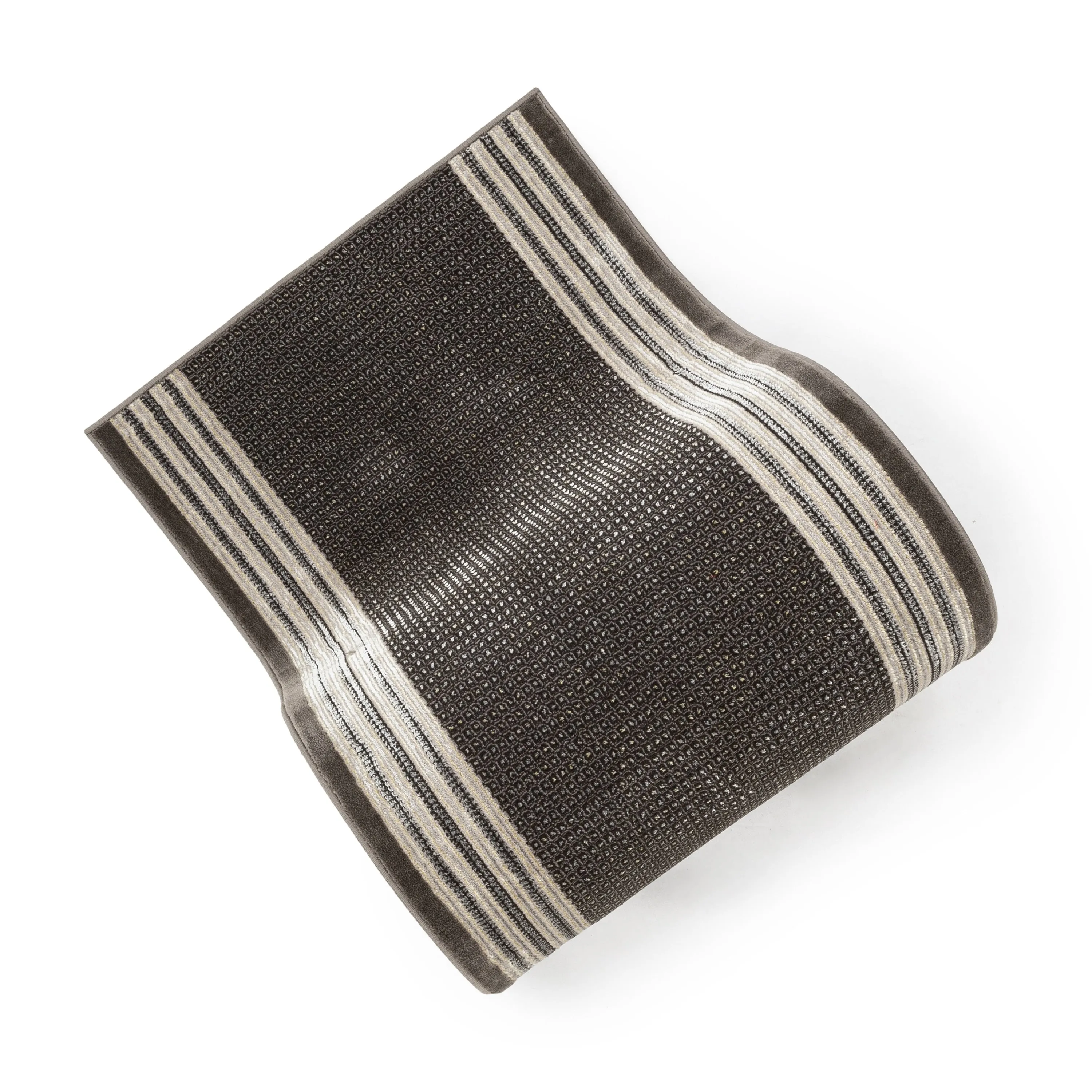 Custom Size Runner Fairmont Waylon Glam Solid & Striped Stair Rug