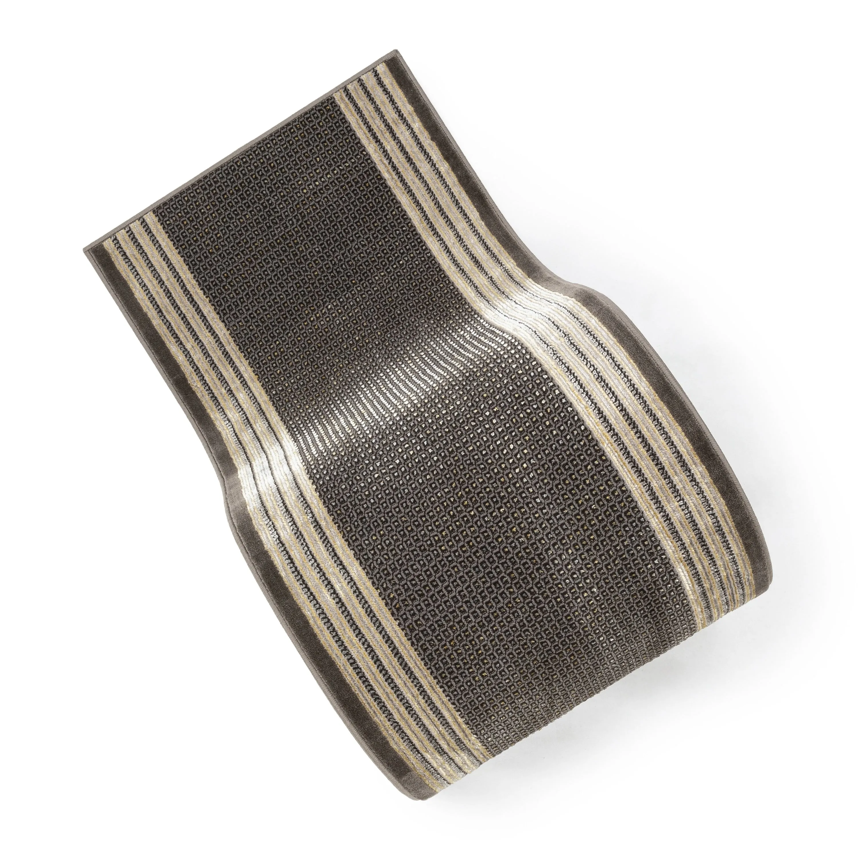 Custom Size Runner Fairmont Waylon Glam Solid & Striped Stair Rug