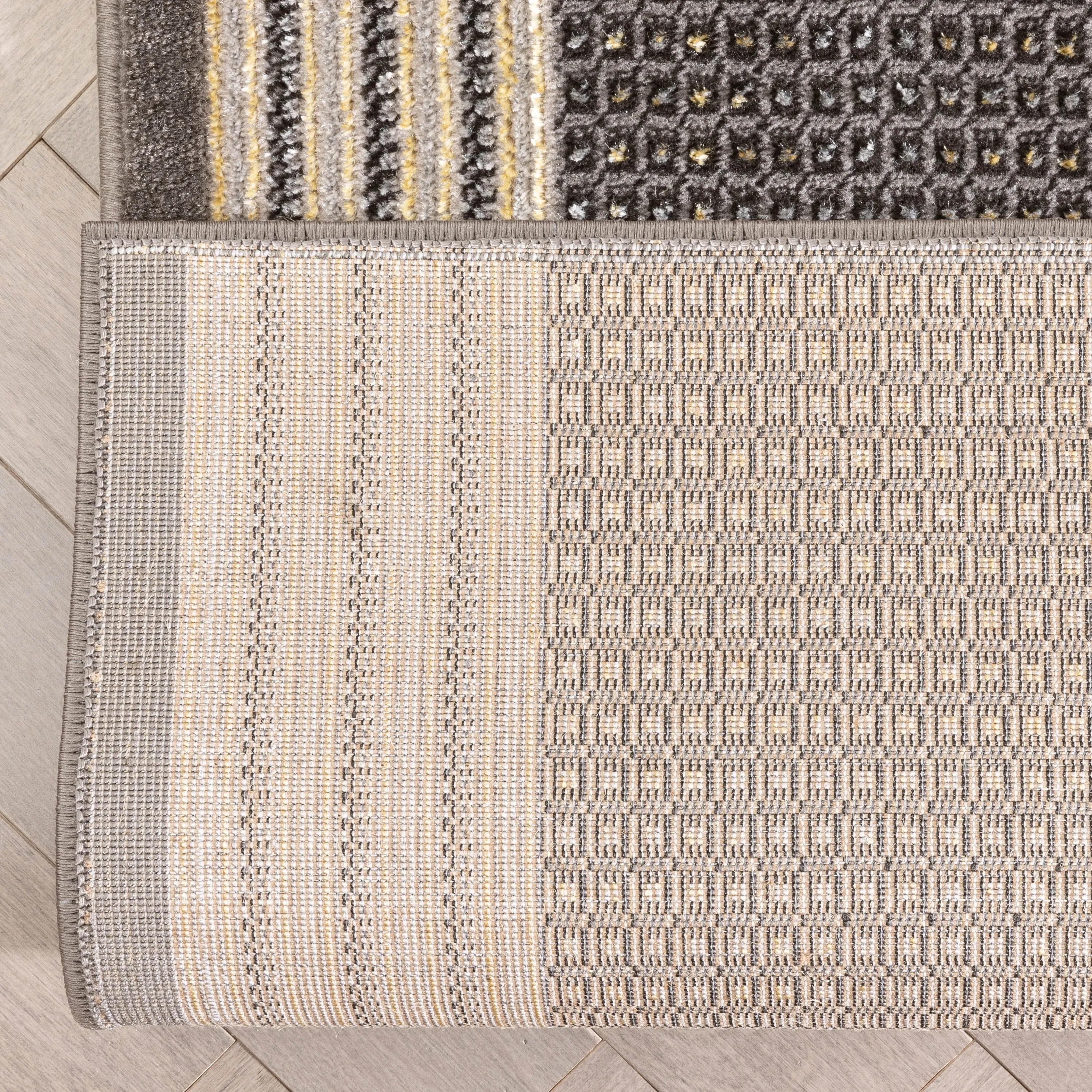 Custom Size Runner Fairmont Waylon Glam Solid & Striped Stair Rug
