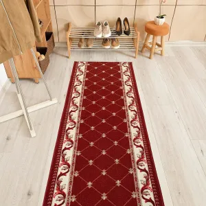 Custom Size Trellis French 31 Inch Wide Non-Slip Stair Runner Rug