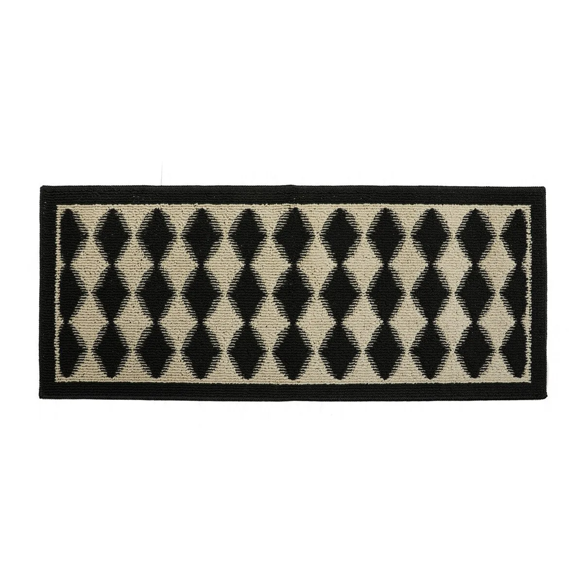 Decor Non-Slip Rubber Back Soft Durable Woven Fluffy Runner Area Carpet Floor Mat Indoor Kitchen Rug. Black Pumice Geometric