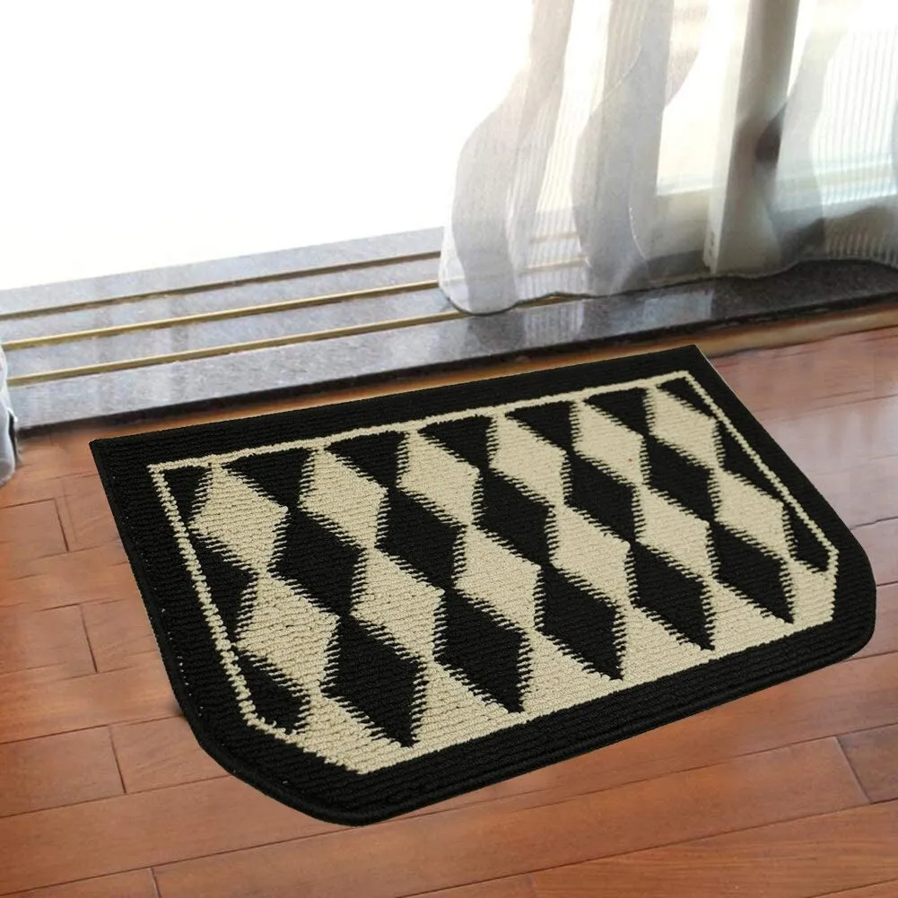 Decor Non-Slip Rubber Back Soft Durable Woven Fluffy Runner Area Carpet Floor Mat Indoor Kitchen Rug. Black Pumice Geometric