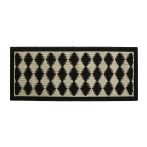 Decor Non-Slip Rubber Back Soft Durable Woven Fluffy Runner Area Carpet Floor Mat Indoor Kitchen Rug. Black Pumice Geometric