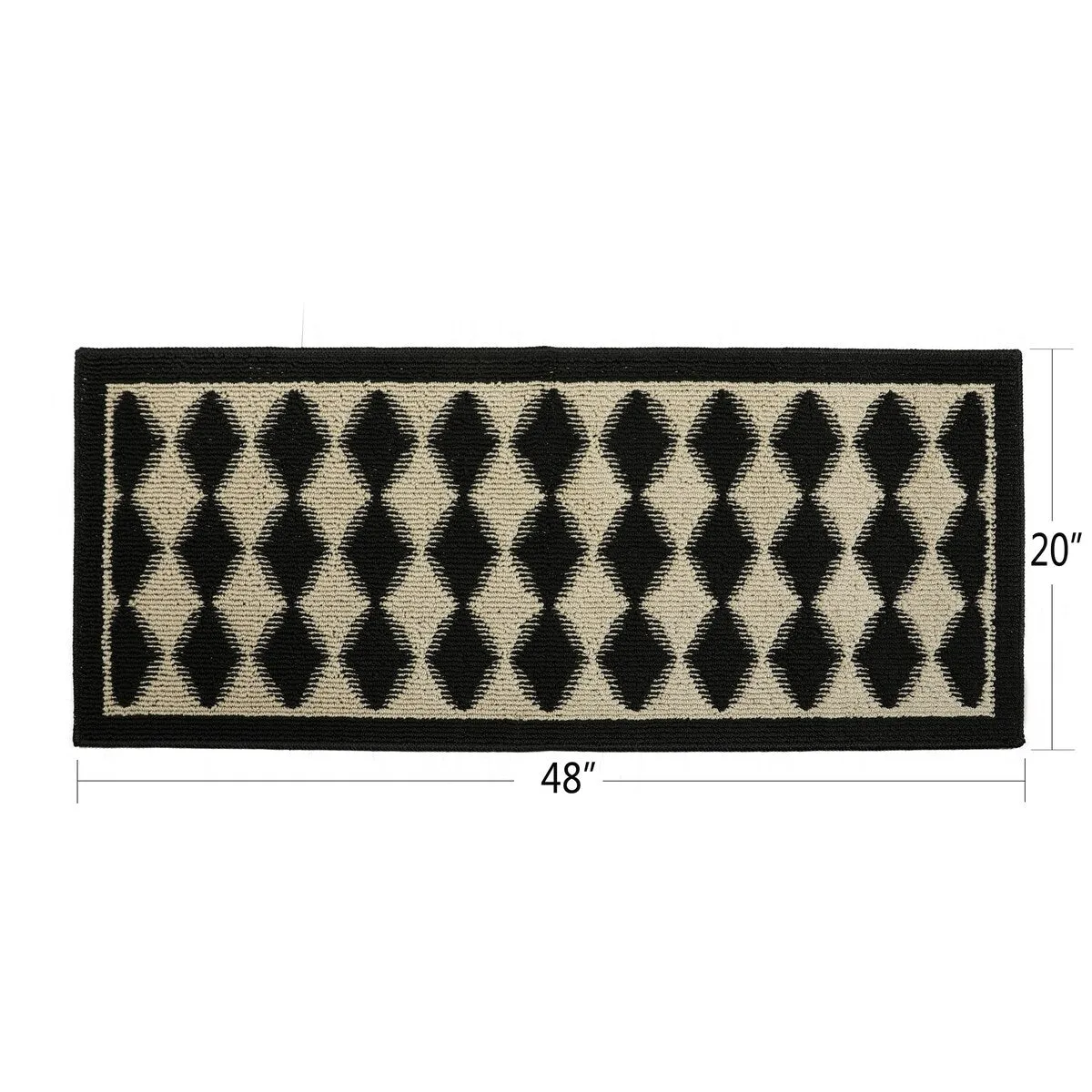 Decor Non-Slip Rubber Back Soft Durable Woven Fluffy Runner Area Carpet Floor Mat Indoor Kitchen Rug. Black Pumice Geometric