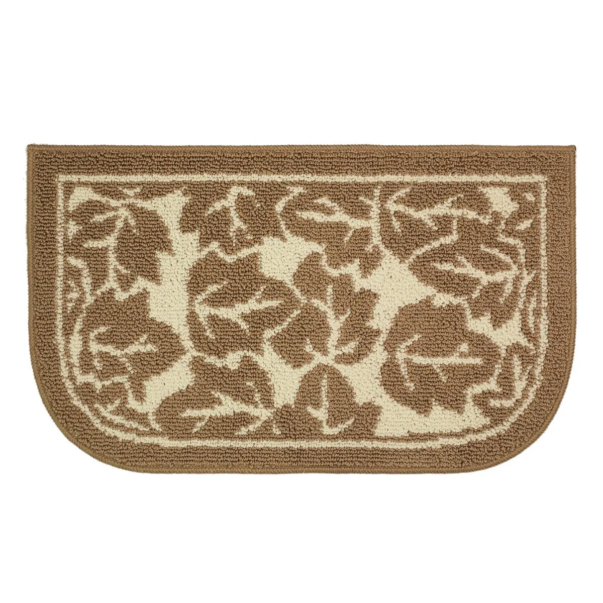 Decor Non-Slip Rubber Back Soft Durable Woven Fluffy Runner Area Carpet Floor Mat Indoor Kitchen Rug. Taupe Maple Leaves