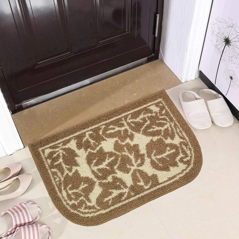 Decor Non-Slip Rubber Back Soft Durable Woven Fluffy Runner Area Carpet Floor Mat Indoor Kitchen Rug. Taupe Maple Leaves