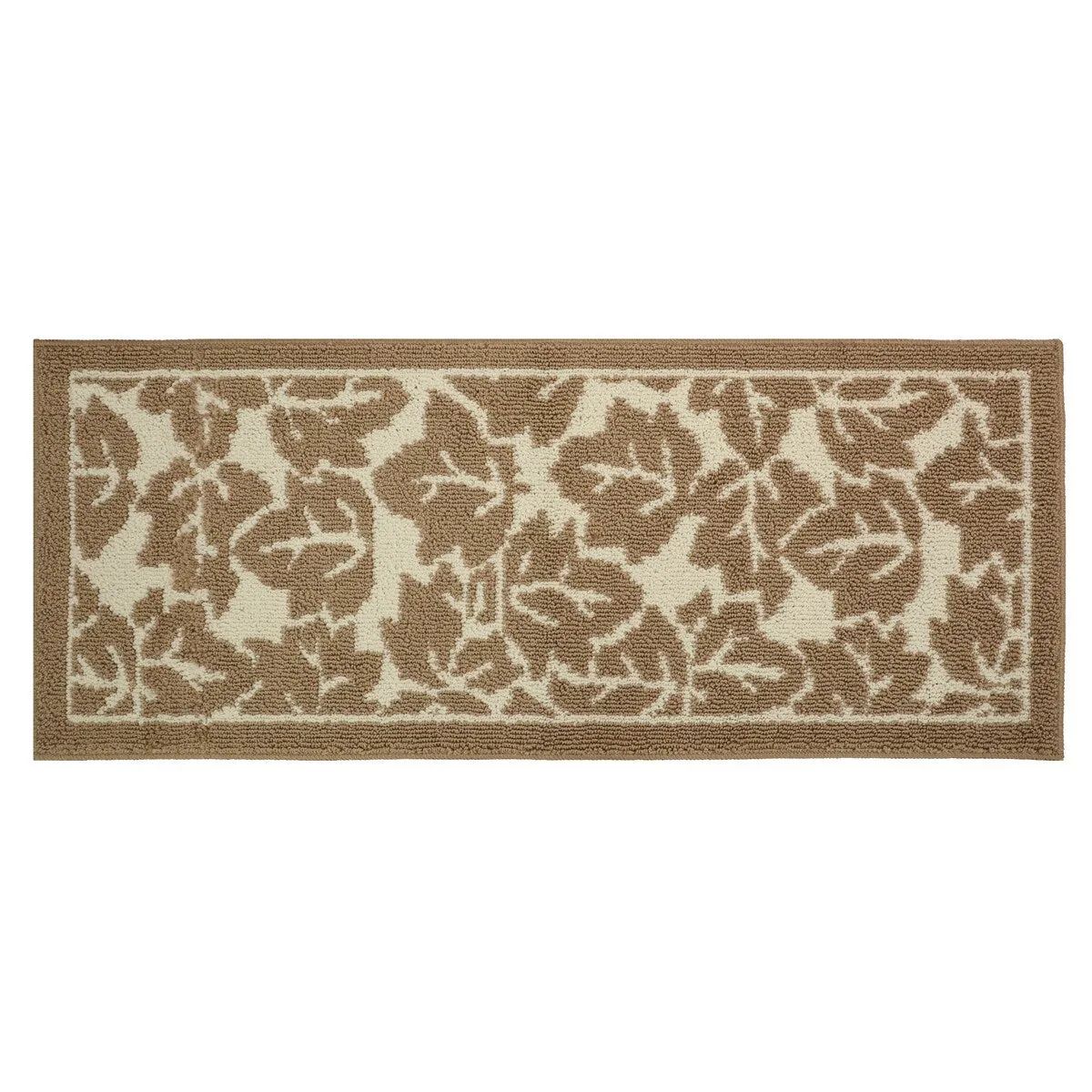 Decor Non-Slip Rubber Back Soft Durable Woven Fluffy Runner Area Carpet Floor Mat Indoor Kitchen Rug. Taupe Maple Leaves