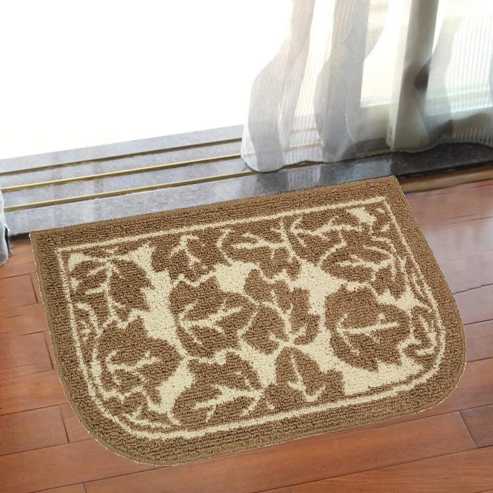 Decor Non-Slip Rubber Back Soft Durable Woven Fluffy Runner Area Carpet Floor Mat Indoor Kitchen Rug. Taupe Maple Leaves