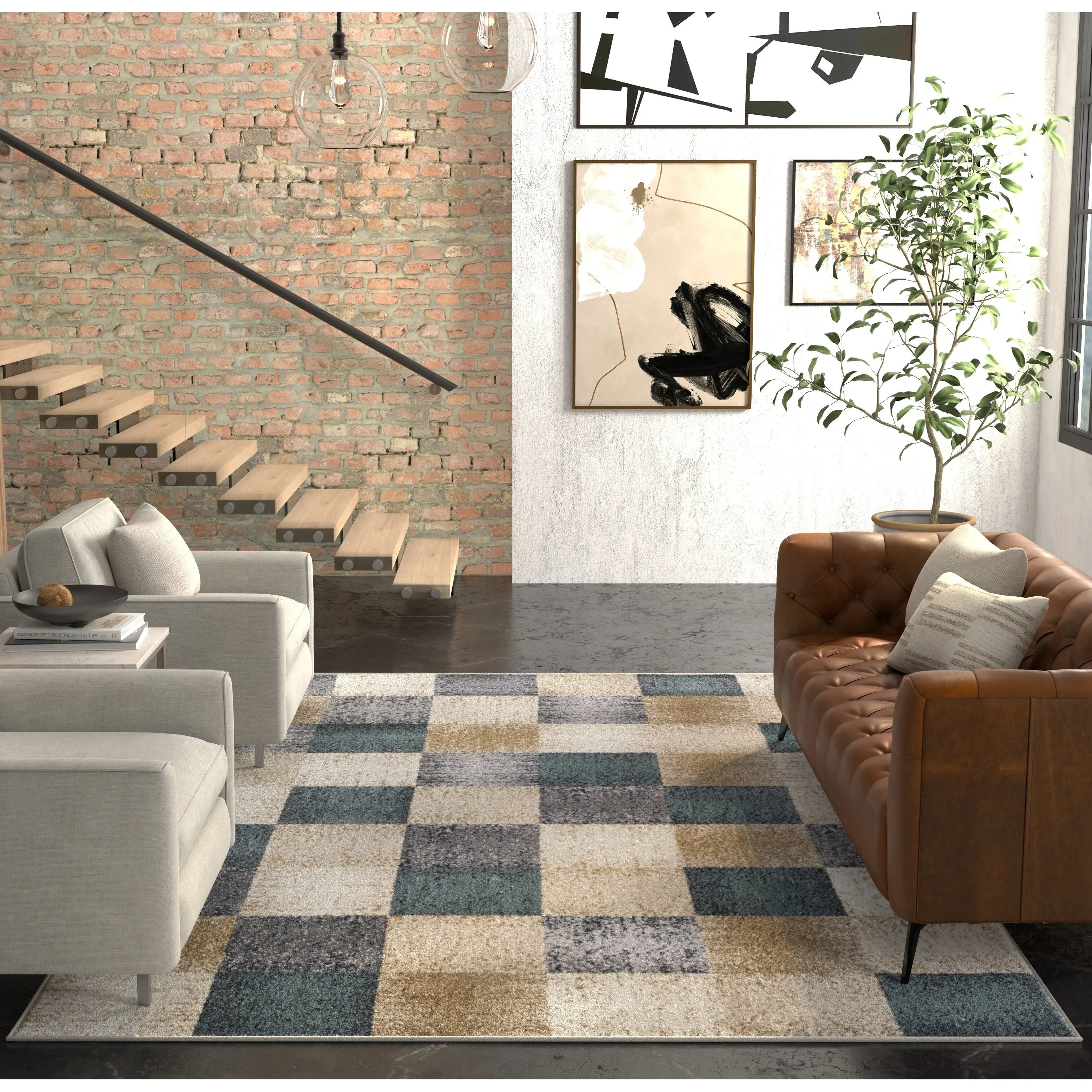 Domani Basics Distressed Colorblock Rug