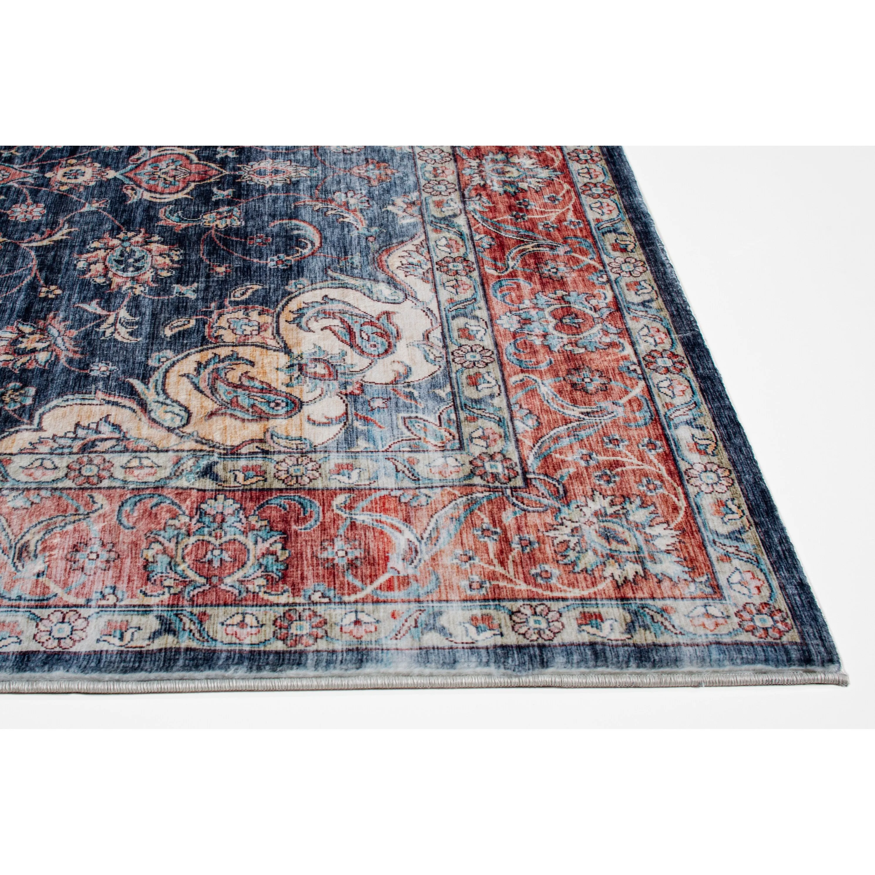 Domani Comfort Distressed At Midnight Boho Faux Fur Rug