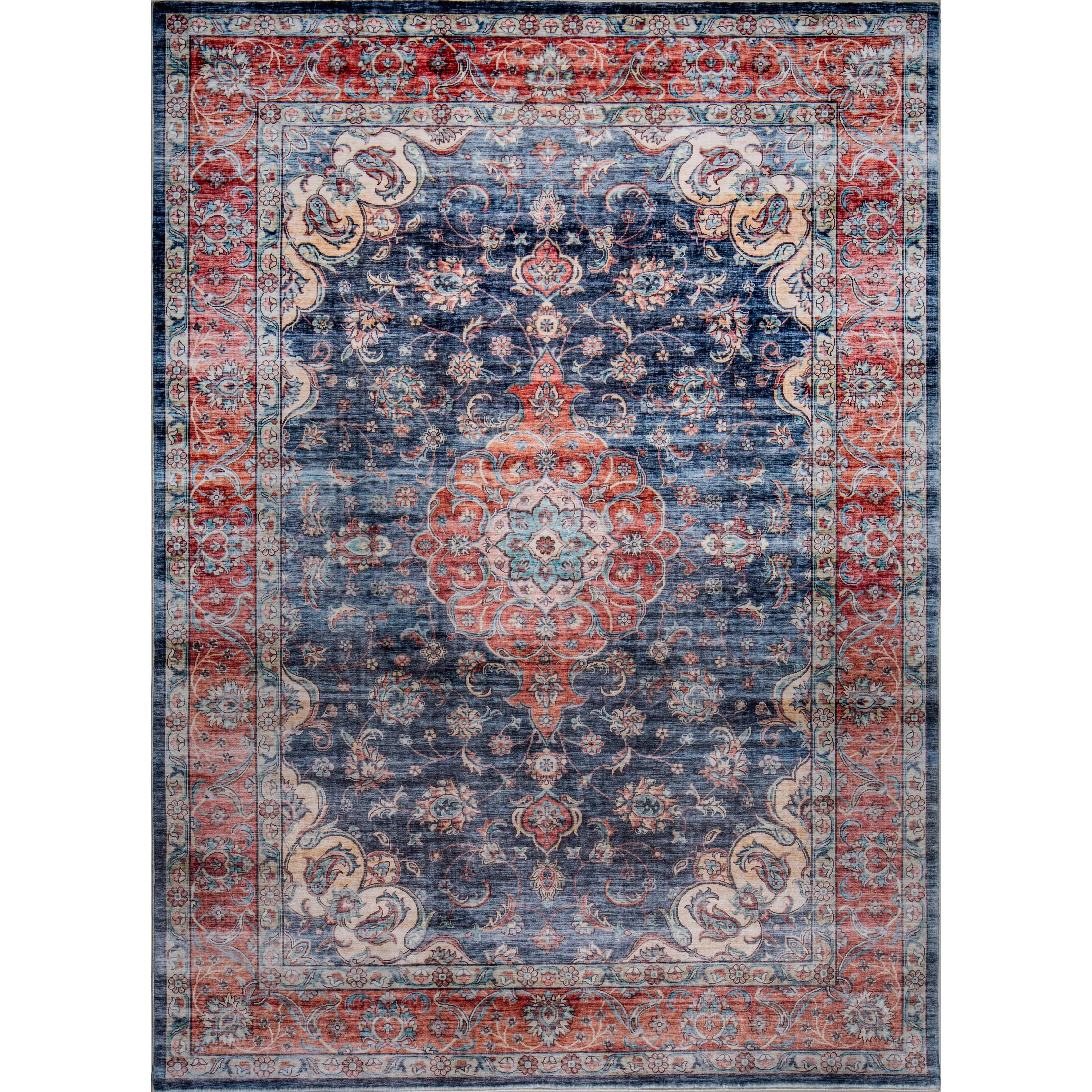 Domani Comfort Distressed At Midnight Boho Faux Fur Rug
