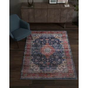 Domani Comfort Distressed At Midnight Boho Faux Fur Rug