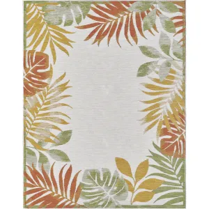 Domani Novarro Tropical Border of Palms Reversible Indoor / Outdoor Area Rug