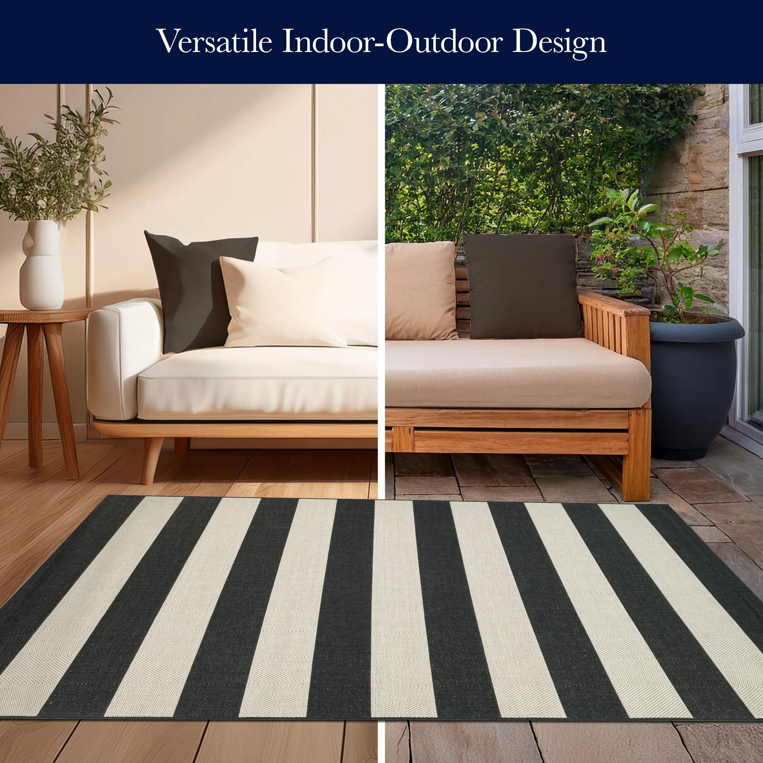 Dream Decor Rugs Hampton Striped Indoor Outdoor Area Rug