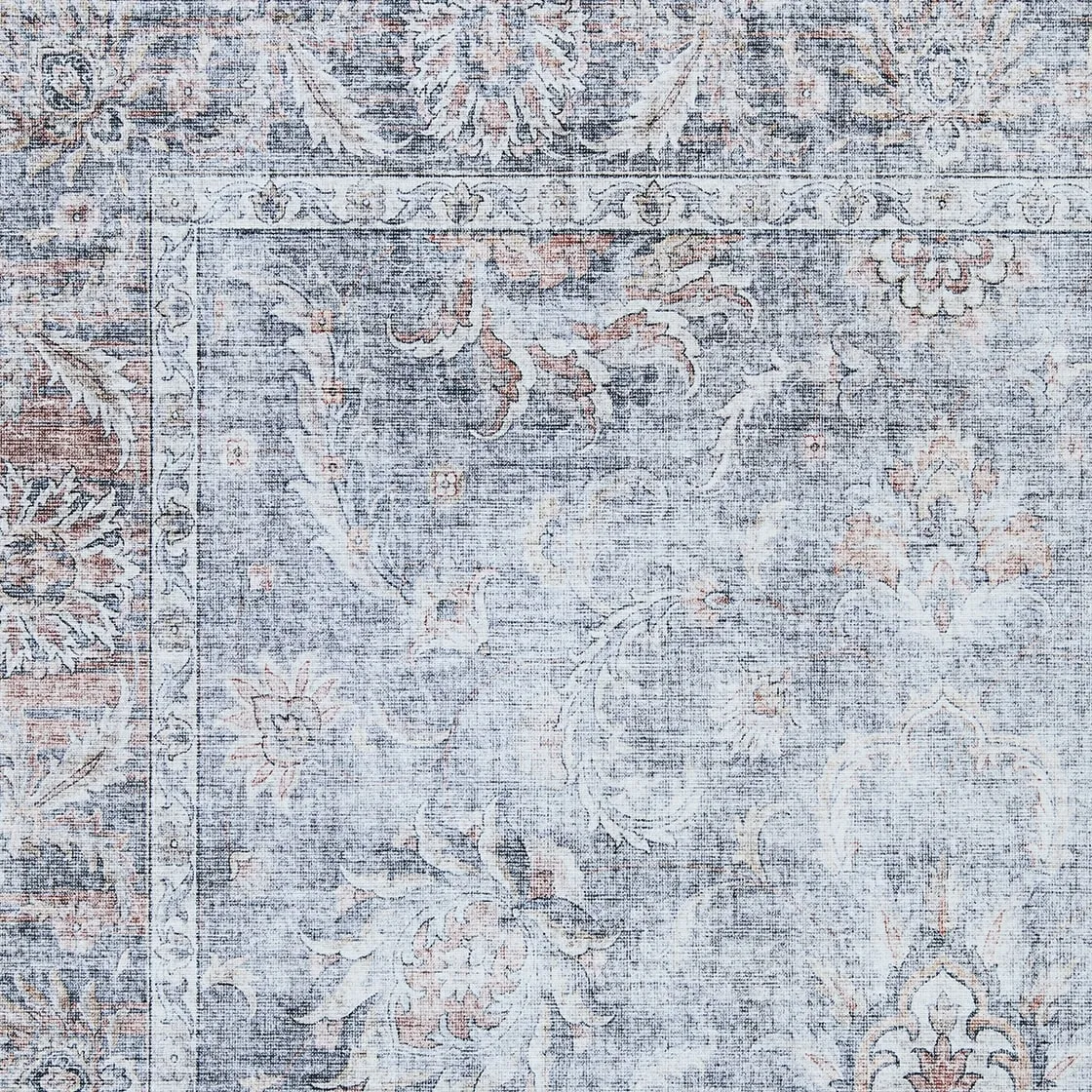 Dream Decor Rugs Legion Misty Garden Blue Floral Non Skid Area Rug