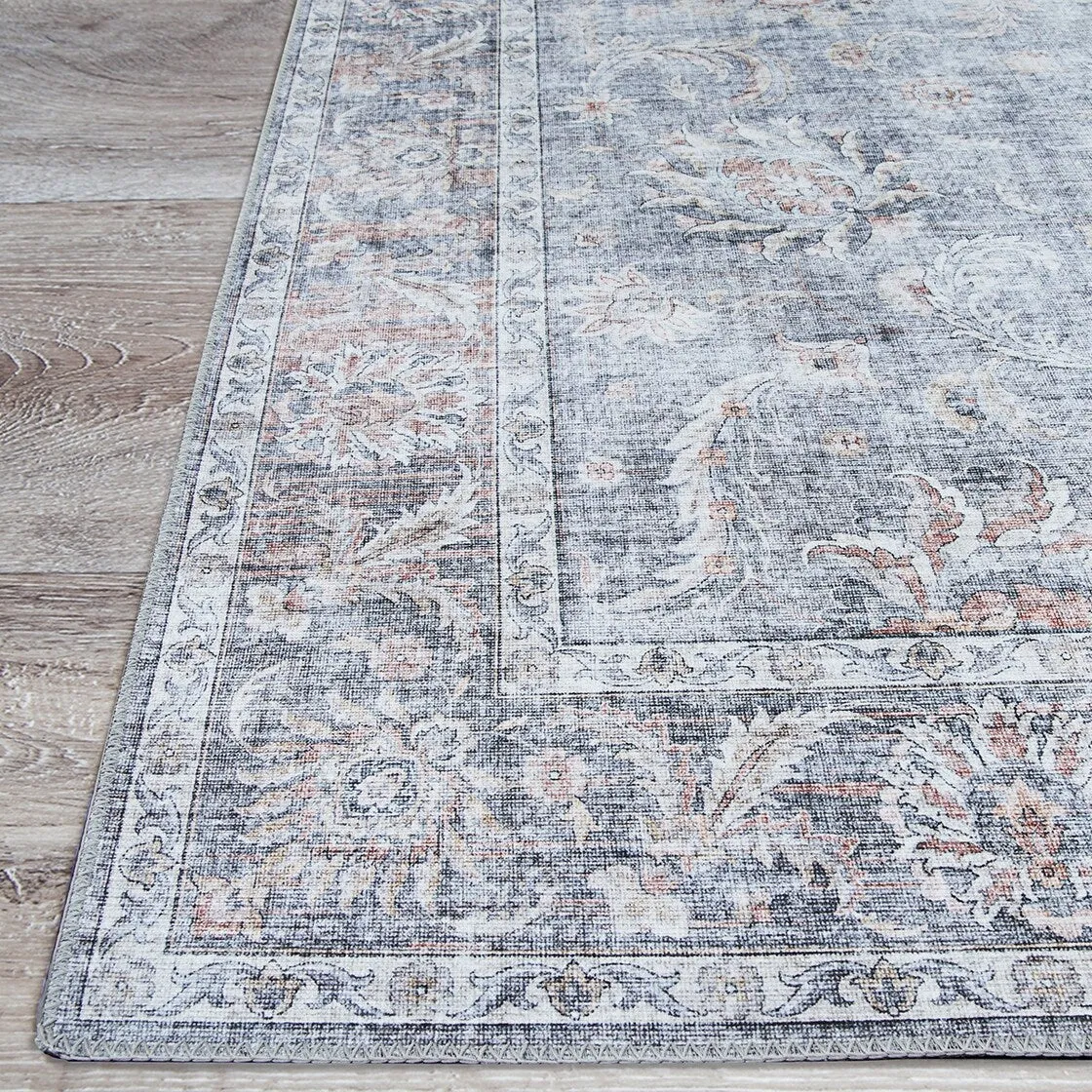 Dream Decor Rugs Legion Misty Garden Blue Floral Non Skid Area Rug