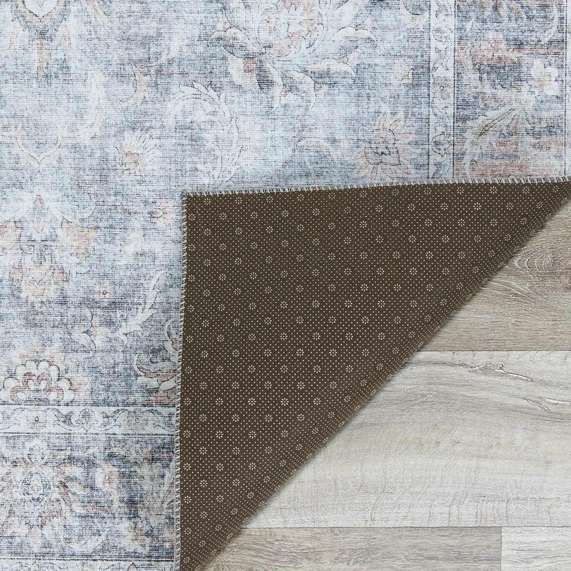 Dream Decor Rugs Legion Misty Garden Blue Floral Non Skid Area Rug