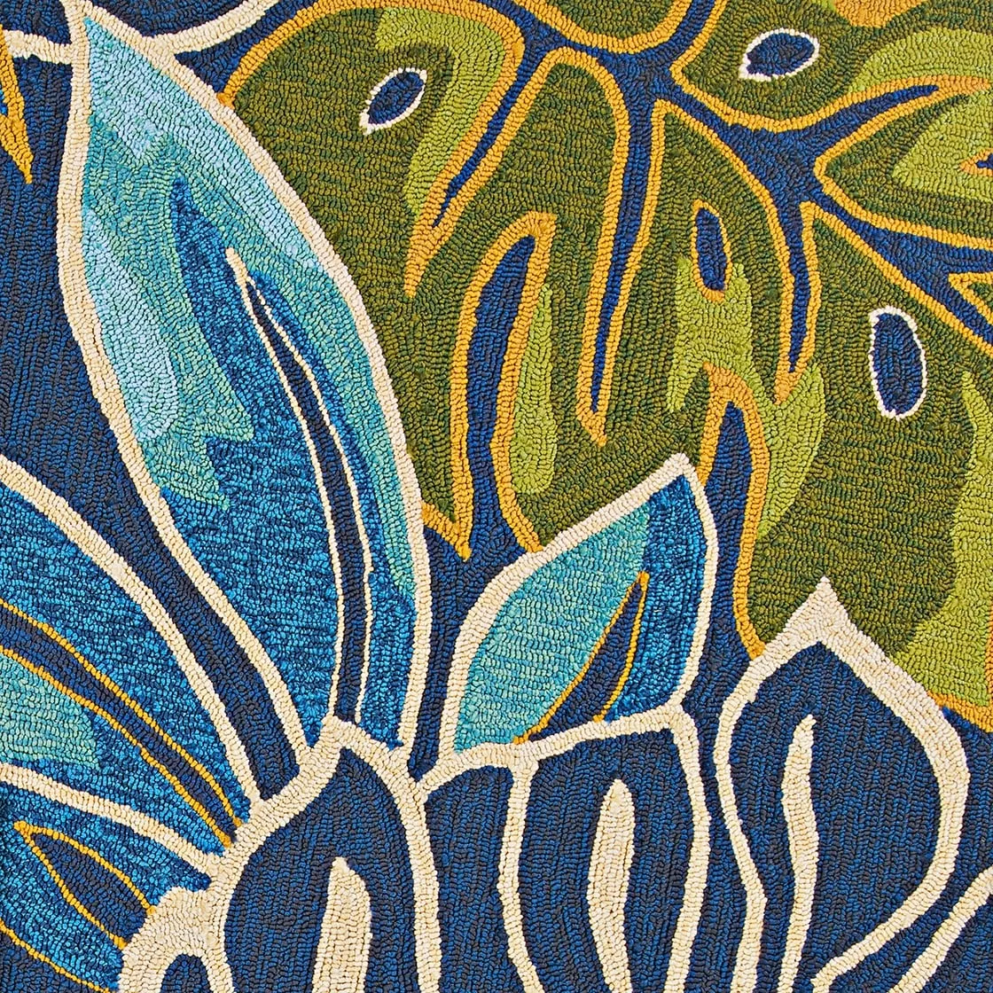 Dream Decor Rugs Miami Palms Blue Forest Green Indoor Outdoor Area Rug