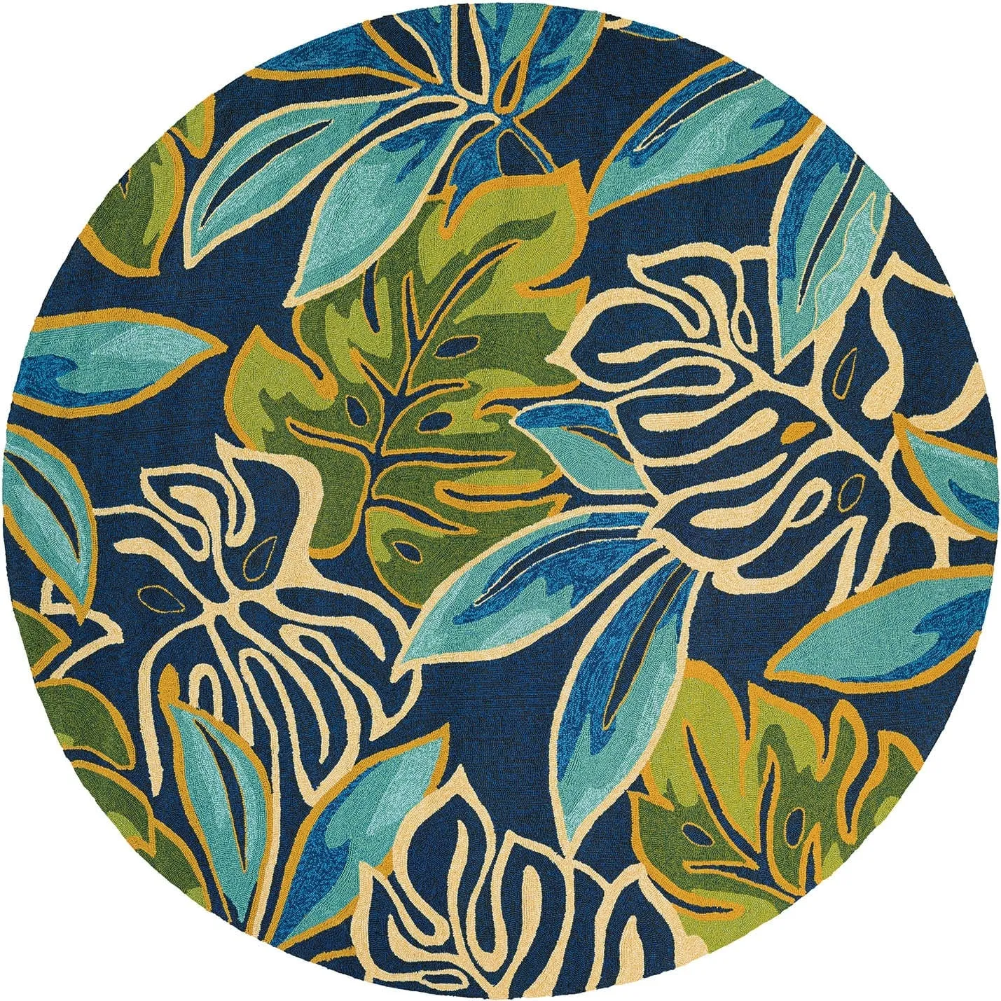 Dream Decor Rugs Miami Palms Blue Forest Green Indoor Outdoor Area Rug
