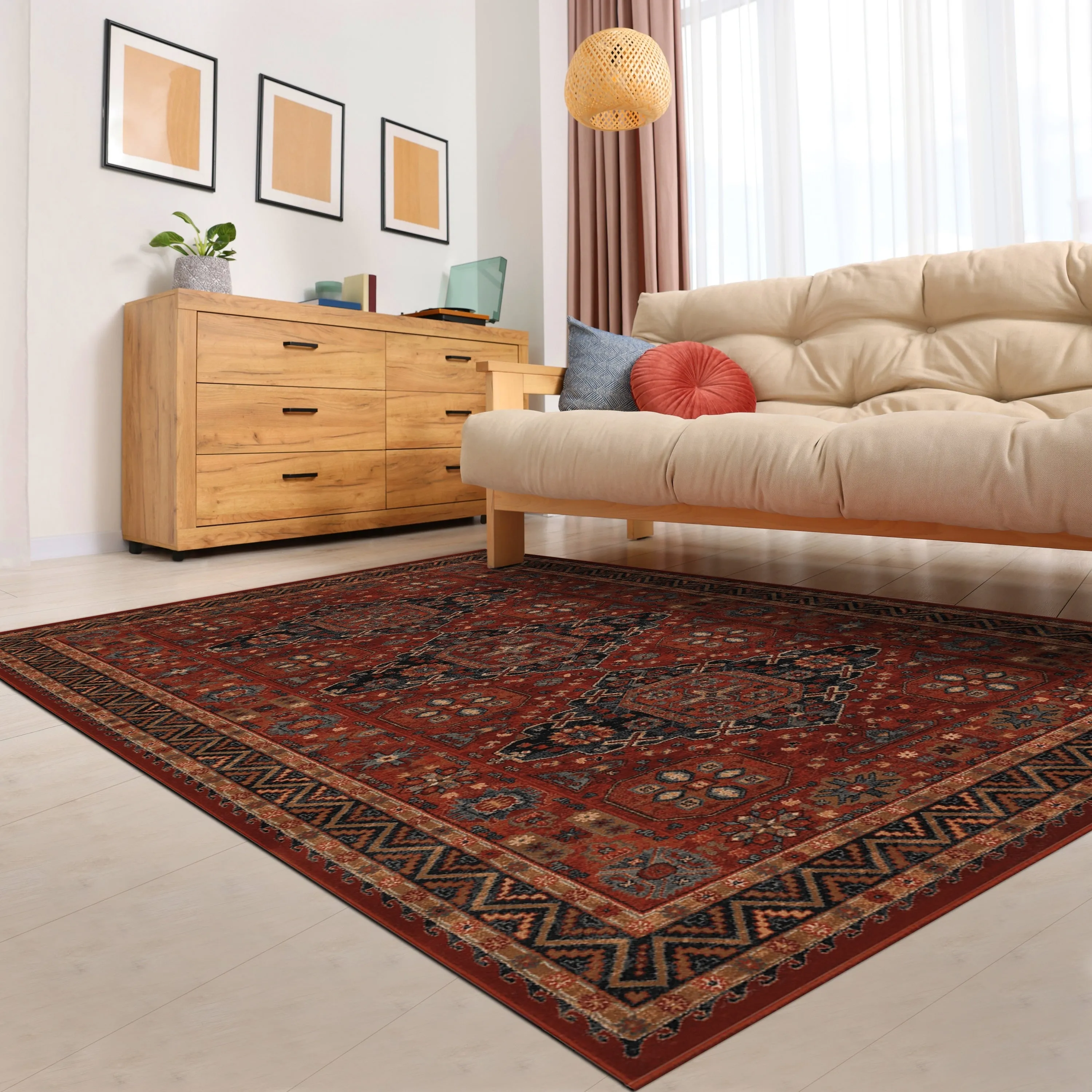 Dream Decor Rugs Parish Rio Burgundy Oriental Wool Area Rug