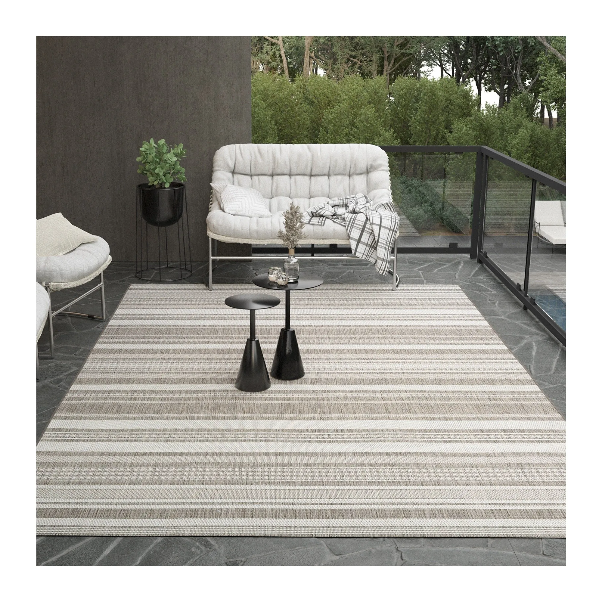 Dream Decor Rugs Pergola Bower Stripe Indoor Outdoor Area Rug