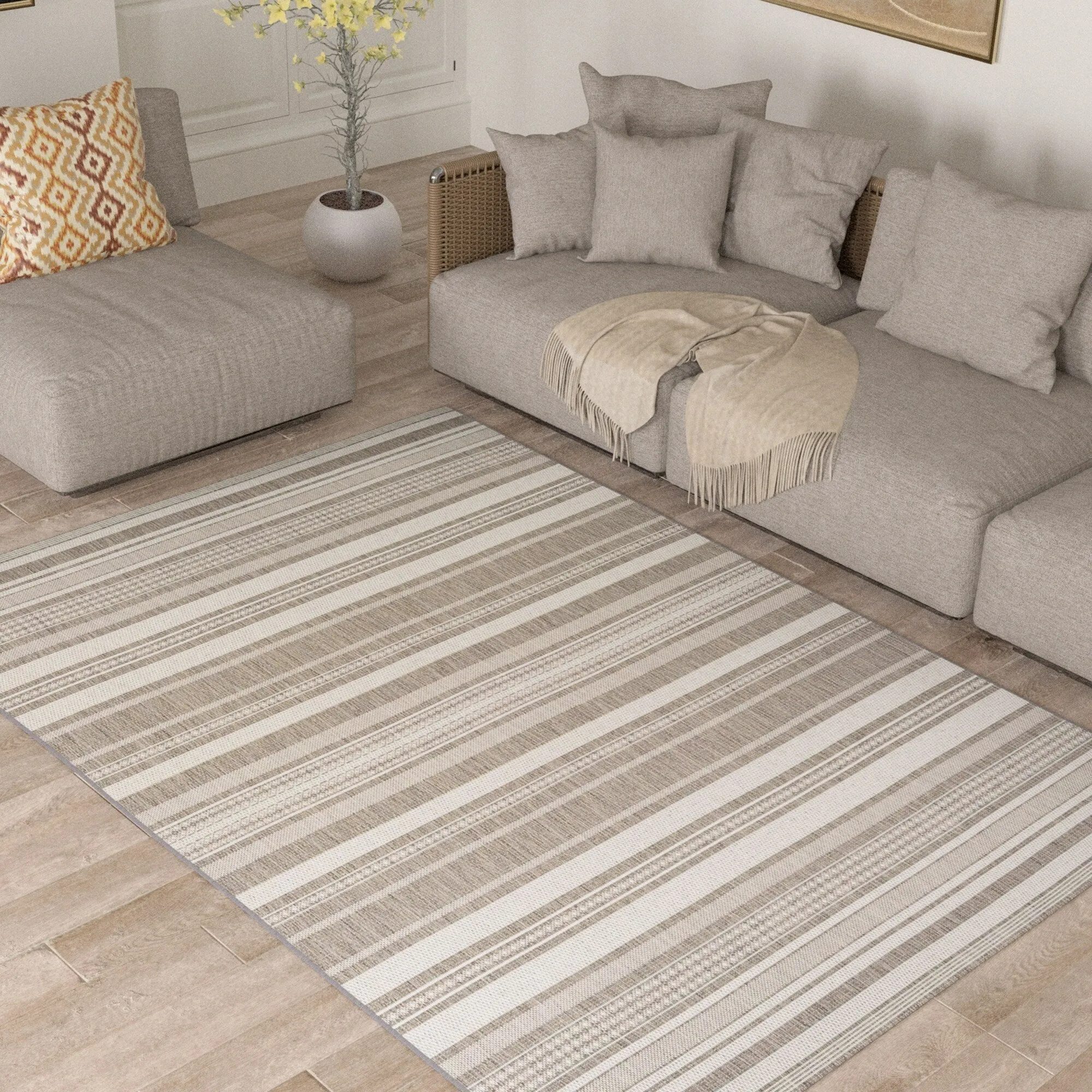 Dream Decor Rugs Pergola Bower Stripe Indoor Outdoor Area Rug