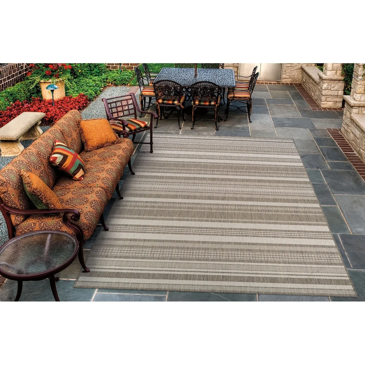 Dream Decor Rugs Pergola Bower Stripe Indoor Outdoor Area Rug