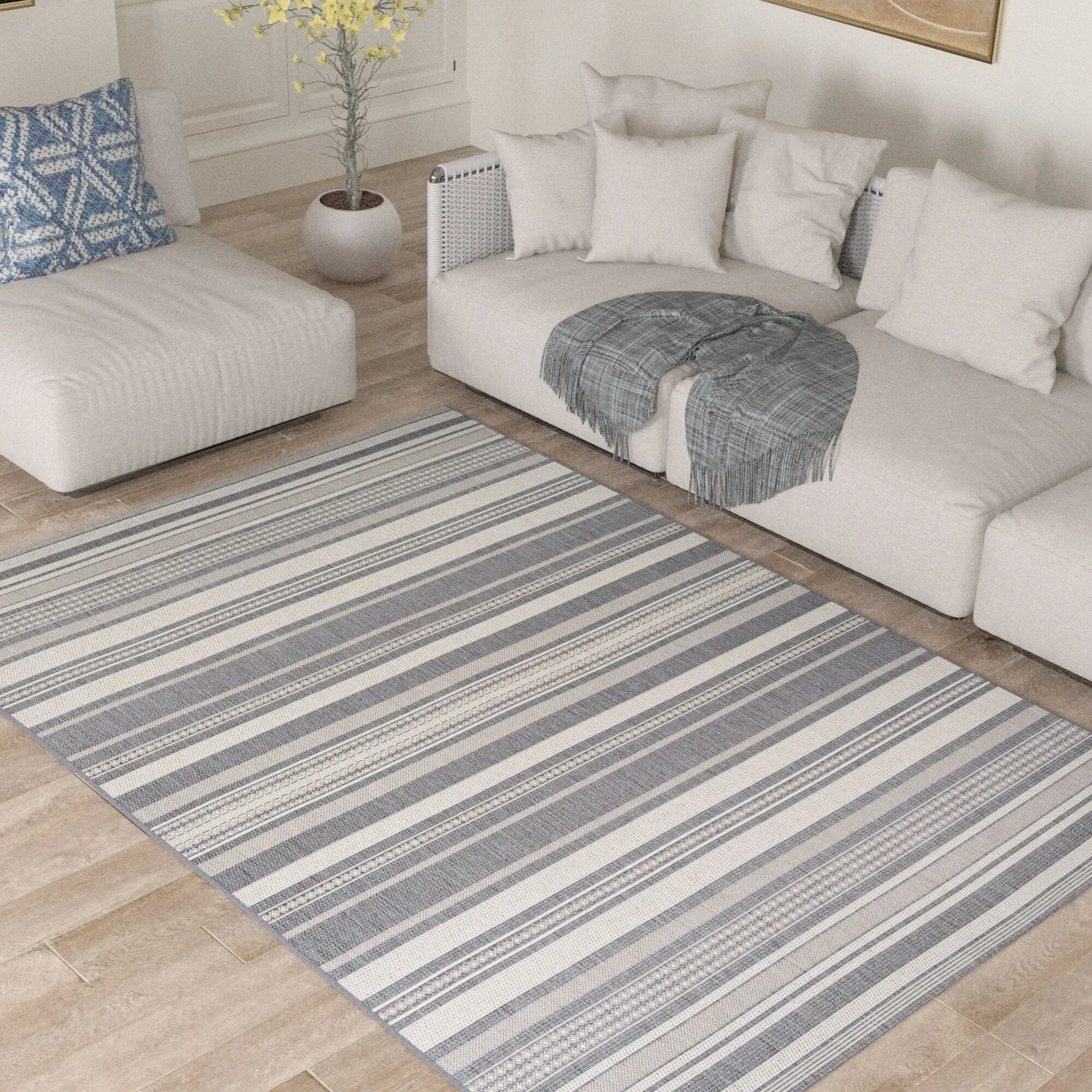 Dream Decor Rugs Pergola Bower Stripe Indoor Outdoor Area Rug