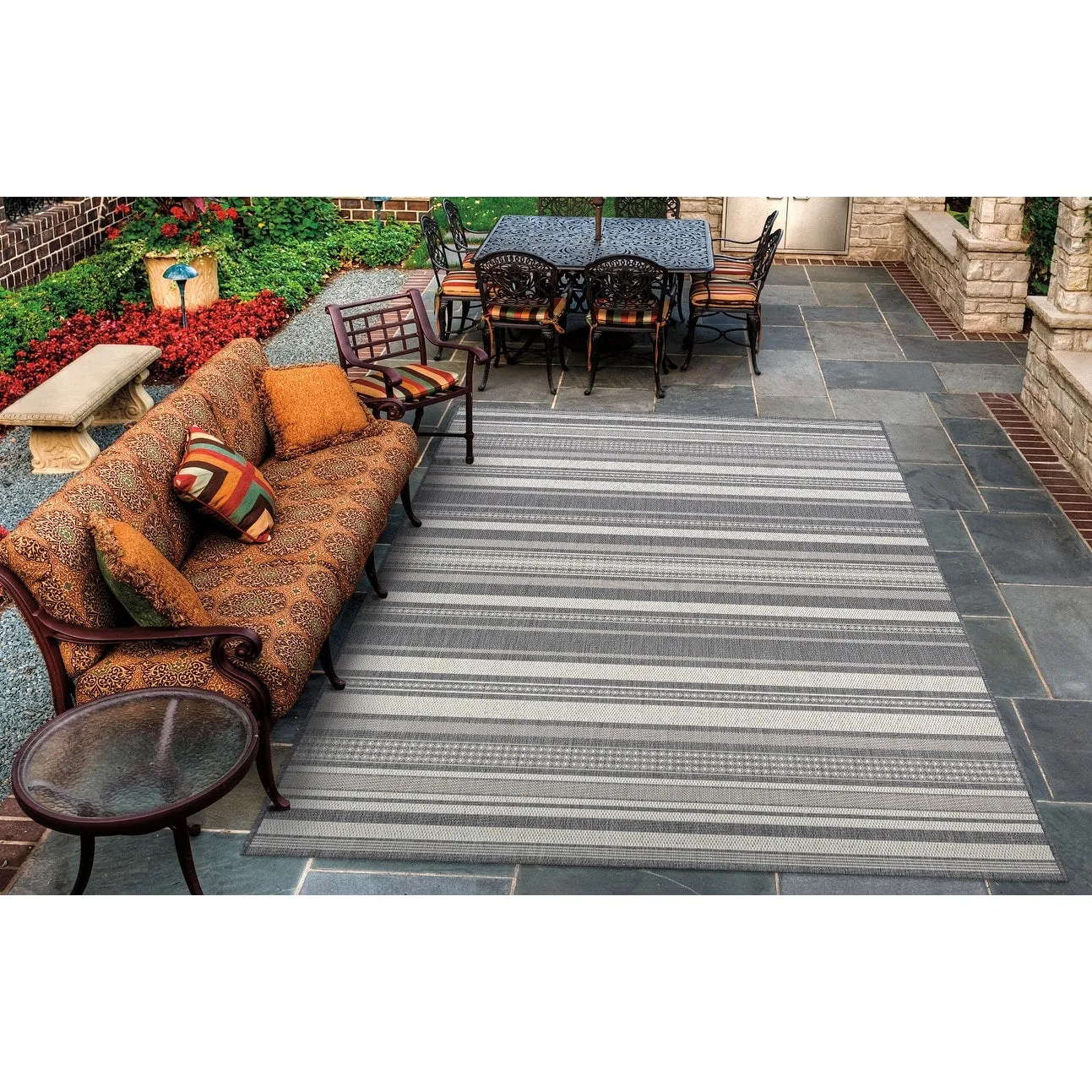 Dream Decor Rugs Pergola Bower Stripe Indoor Outdoor Area Rug