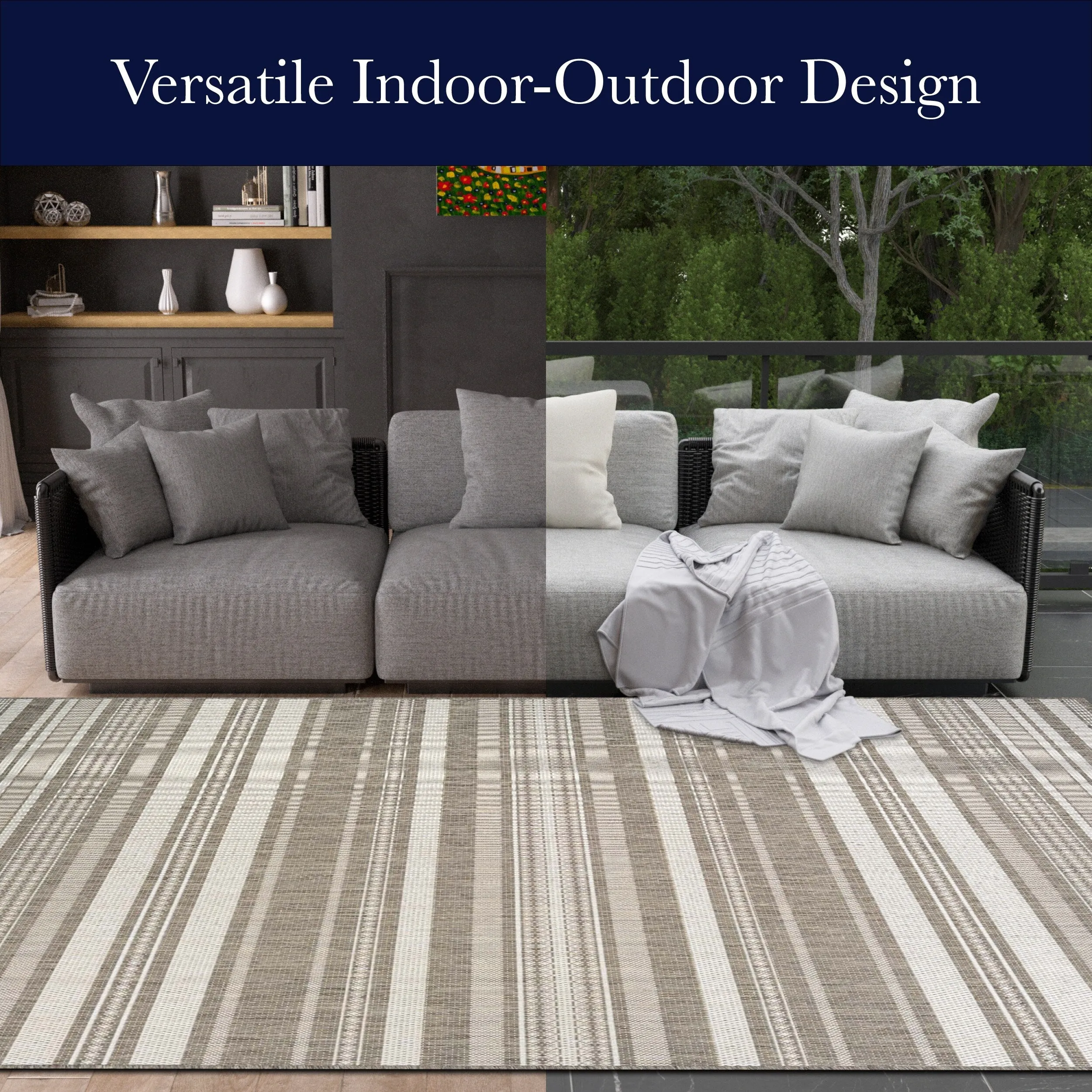 Dream Decor Rugs Pergola Bower Stripe Indoor Outdoor Area Rug