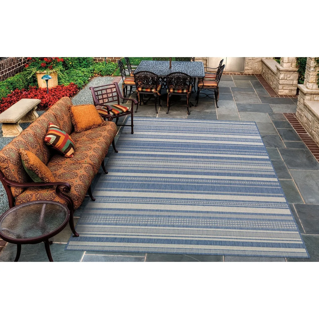 Dream Decor Rugs Pergola Bower Stripe Indoor Outdoor Area Rug