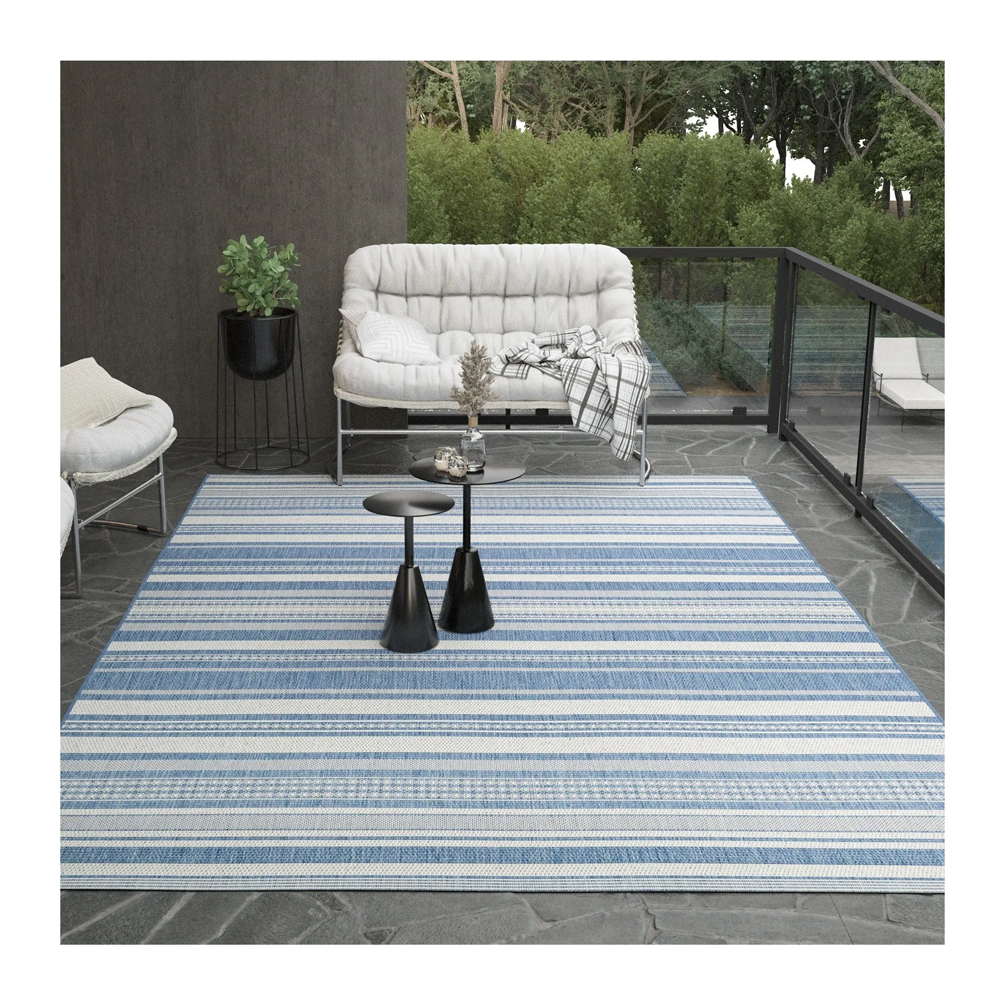 Dream Decor Rugs Pergola Bower Stripe Indoor Outdoor Area Rug