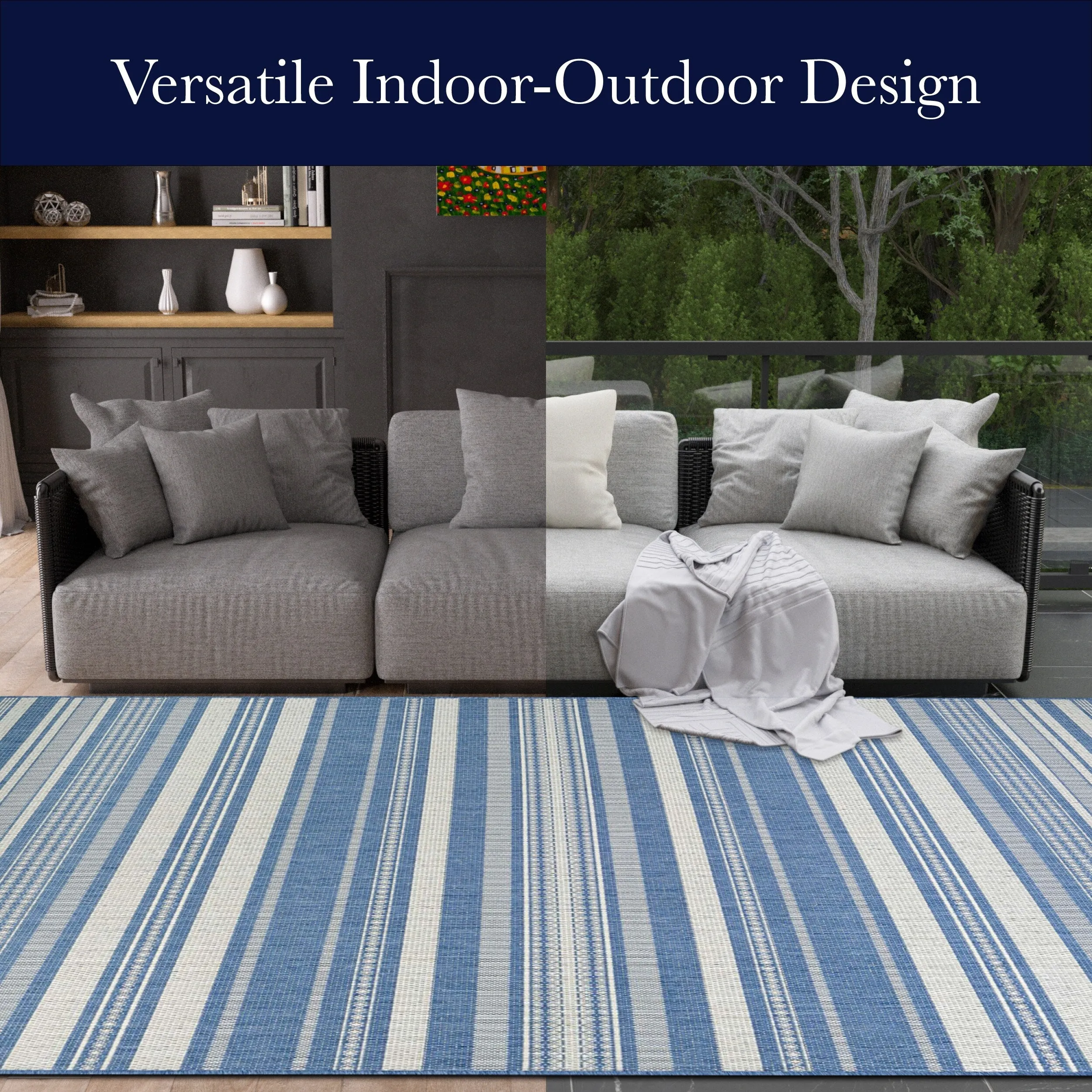 Dream Decor Rugs Pergola Bower Stripe Indoor Outdoor Area Rug