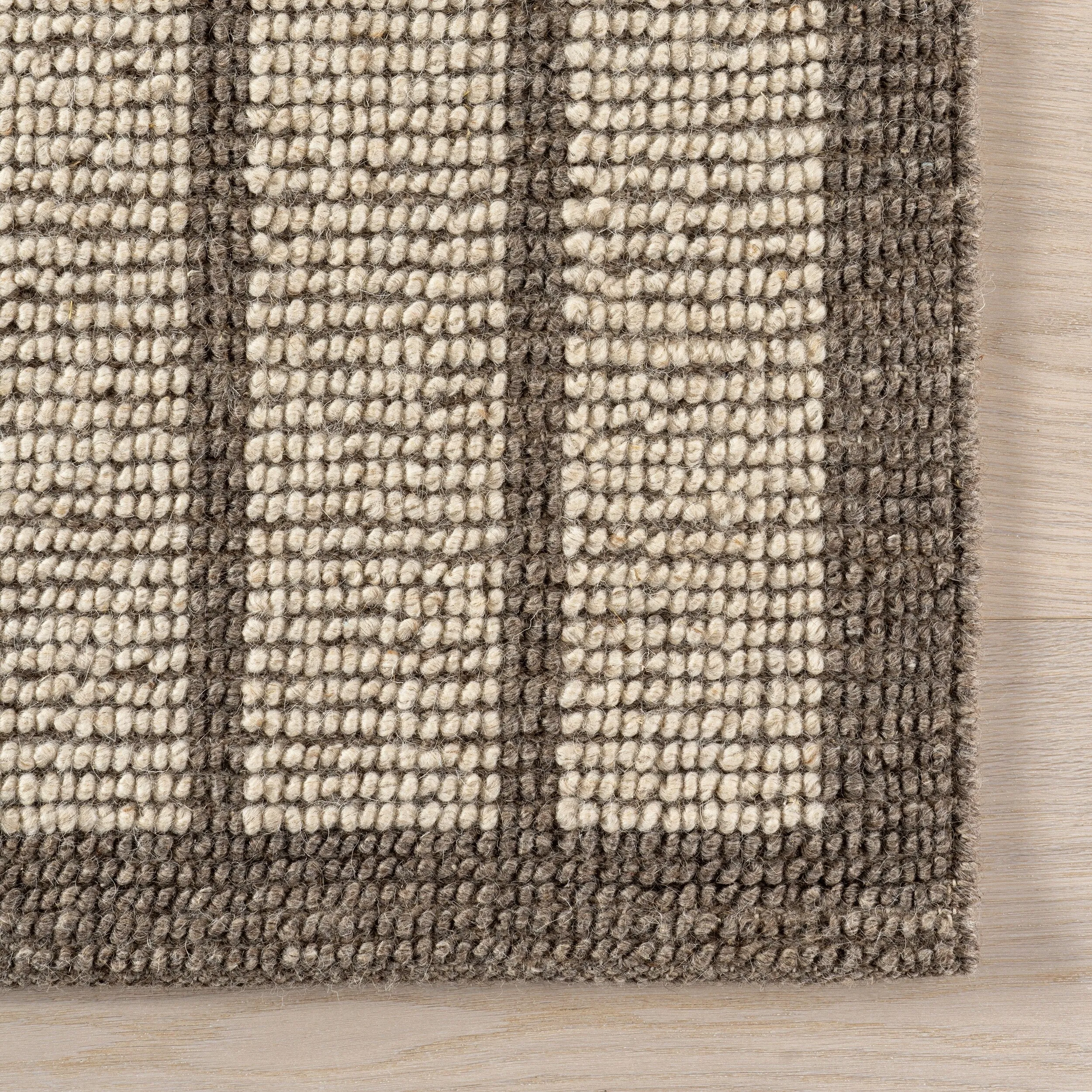 Eva Block Stripe Wool Area Rug