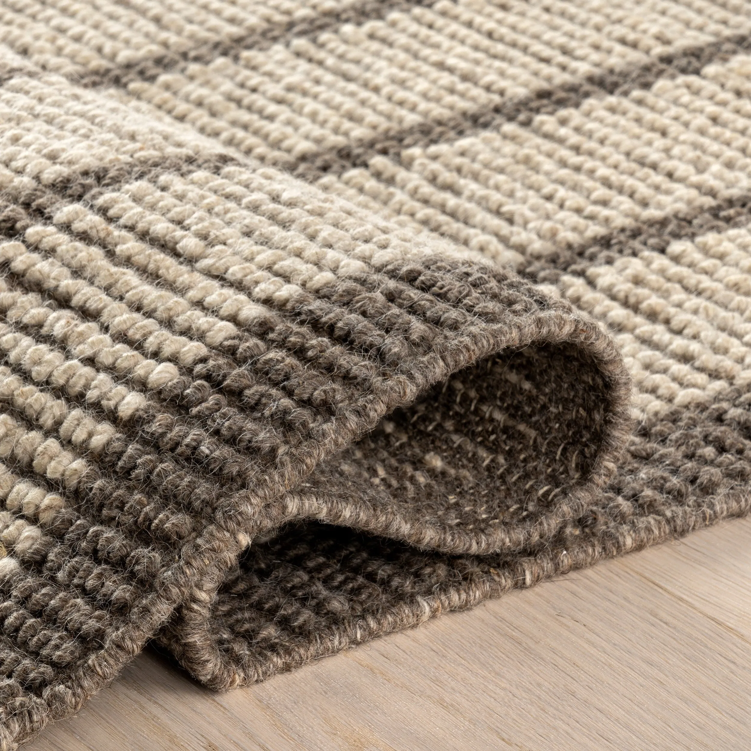 Eva Block Stripe Wool Area Rug