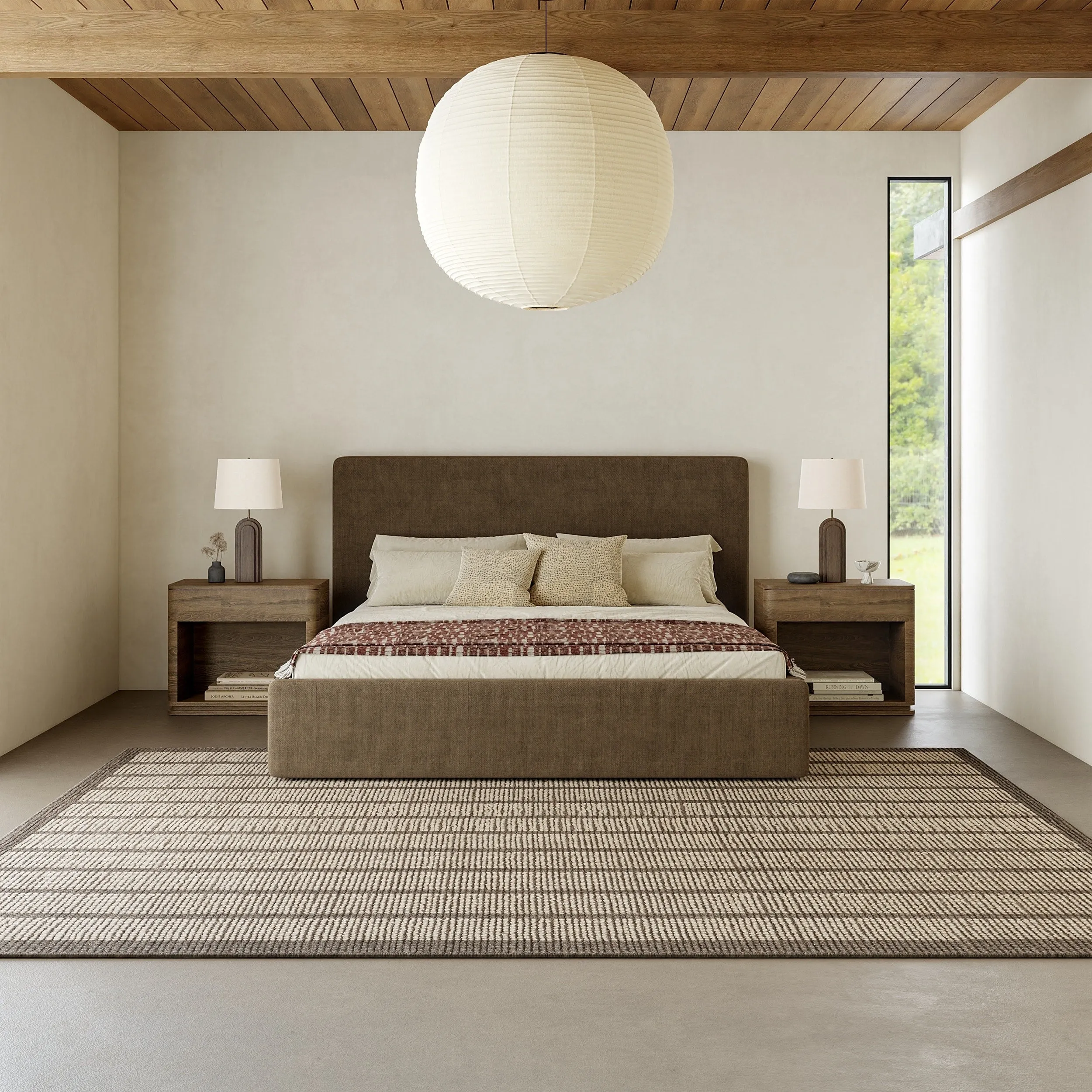 Eva Block Stripe Wool Area Rug
