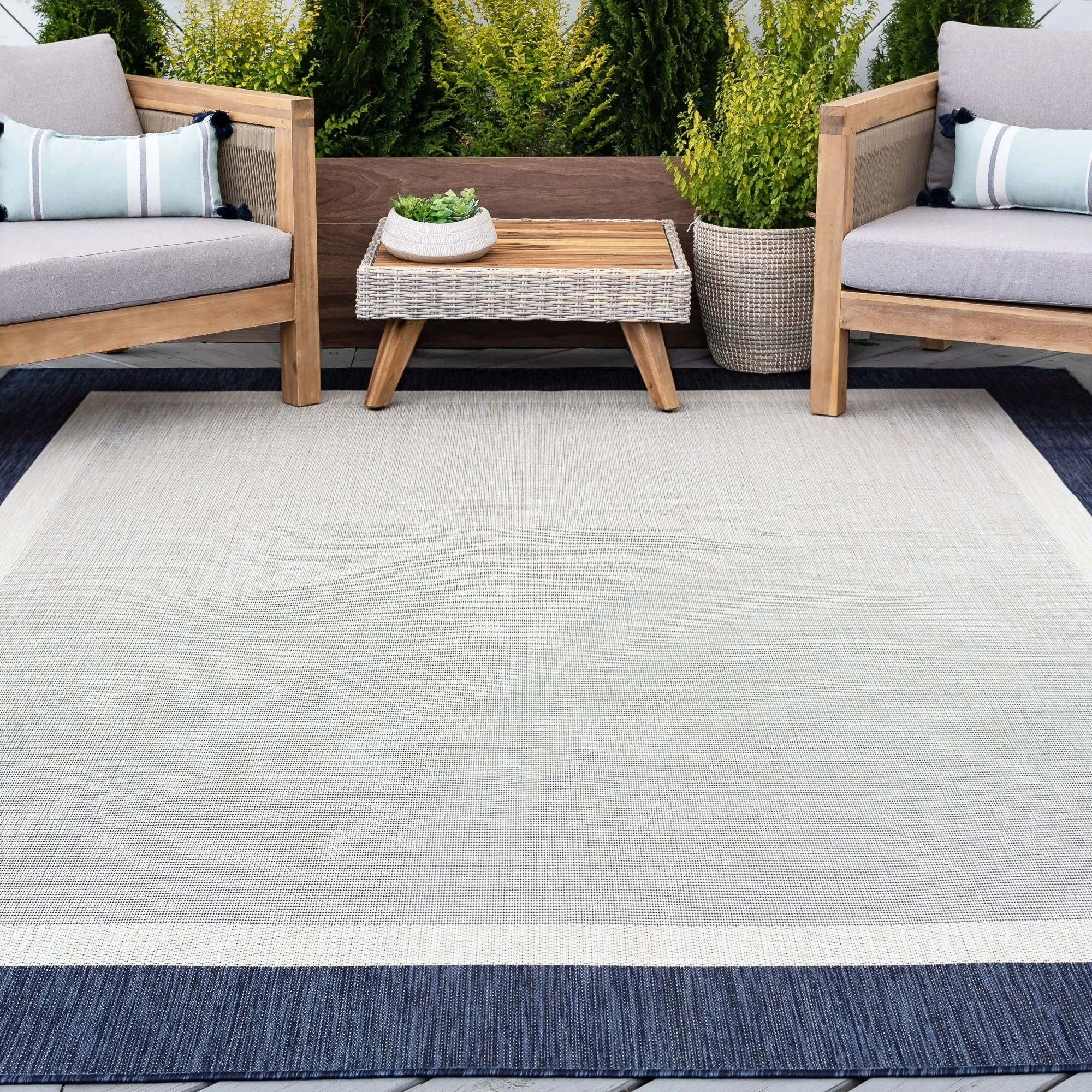 Exo Coastal Border Indoor/Outdoor Area Rug