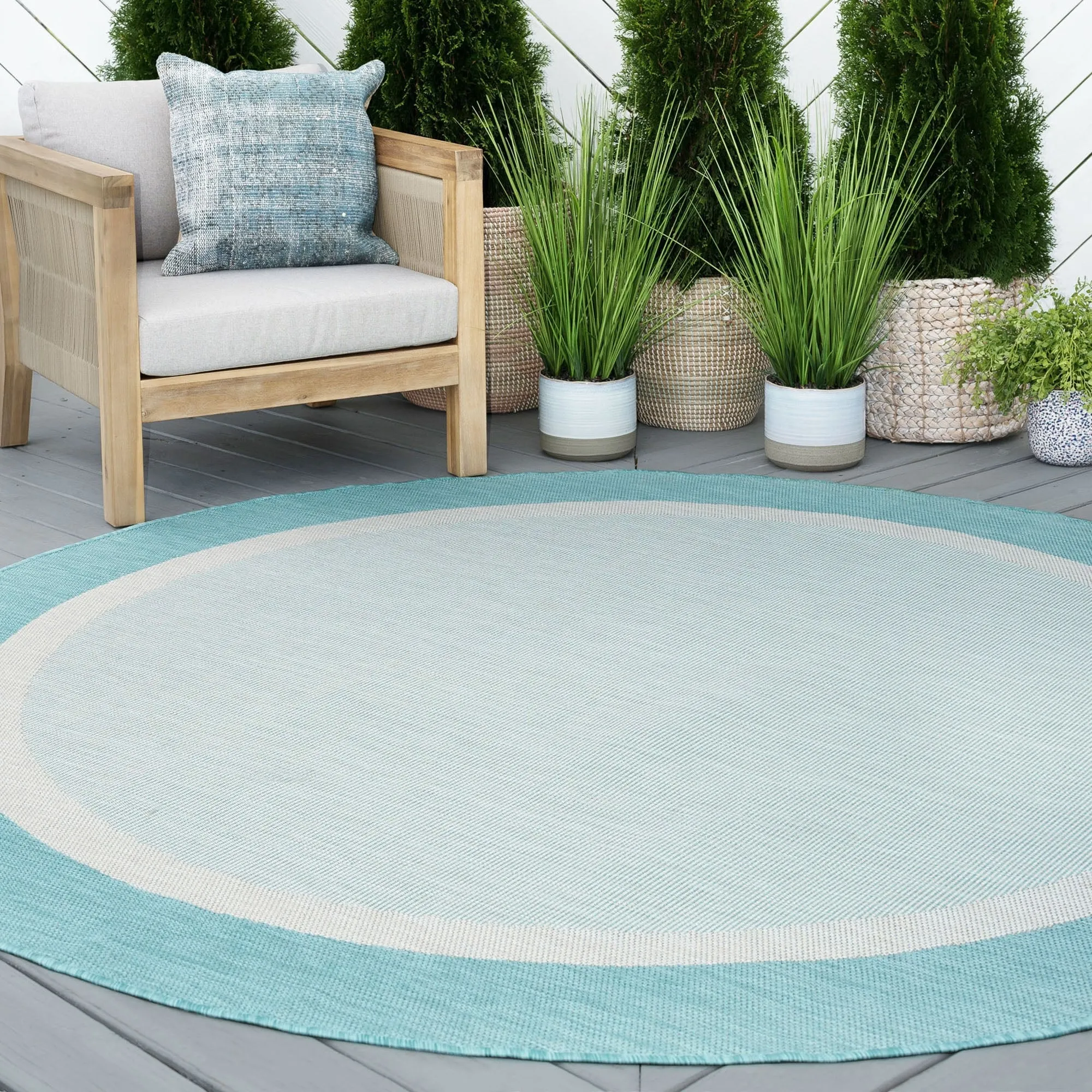 Exo Coastal Border Indoor/Outdoor Area Rug