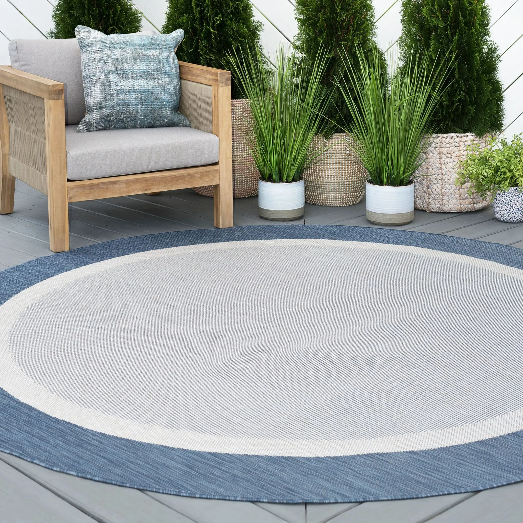 Exo Coastal Border Indoor/Outdoor Area Rug