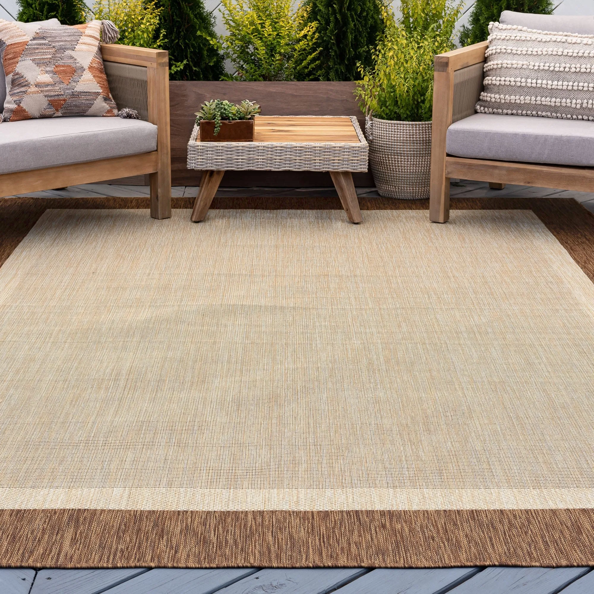 Exo Coastal Border Indoor/Outdoor Area Rug